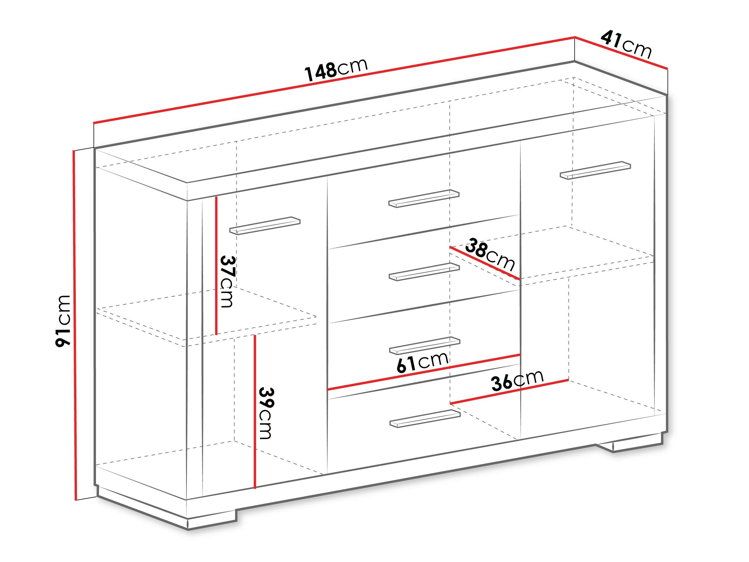 Komoda Fiomeri 101 (Tamni santana hrast)