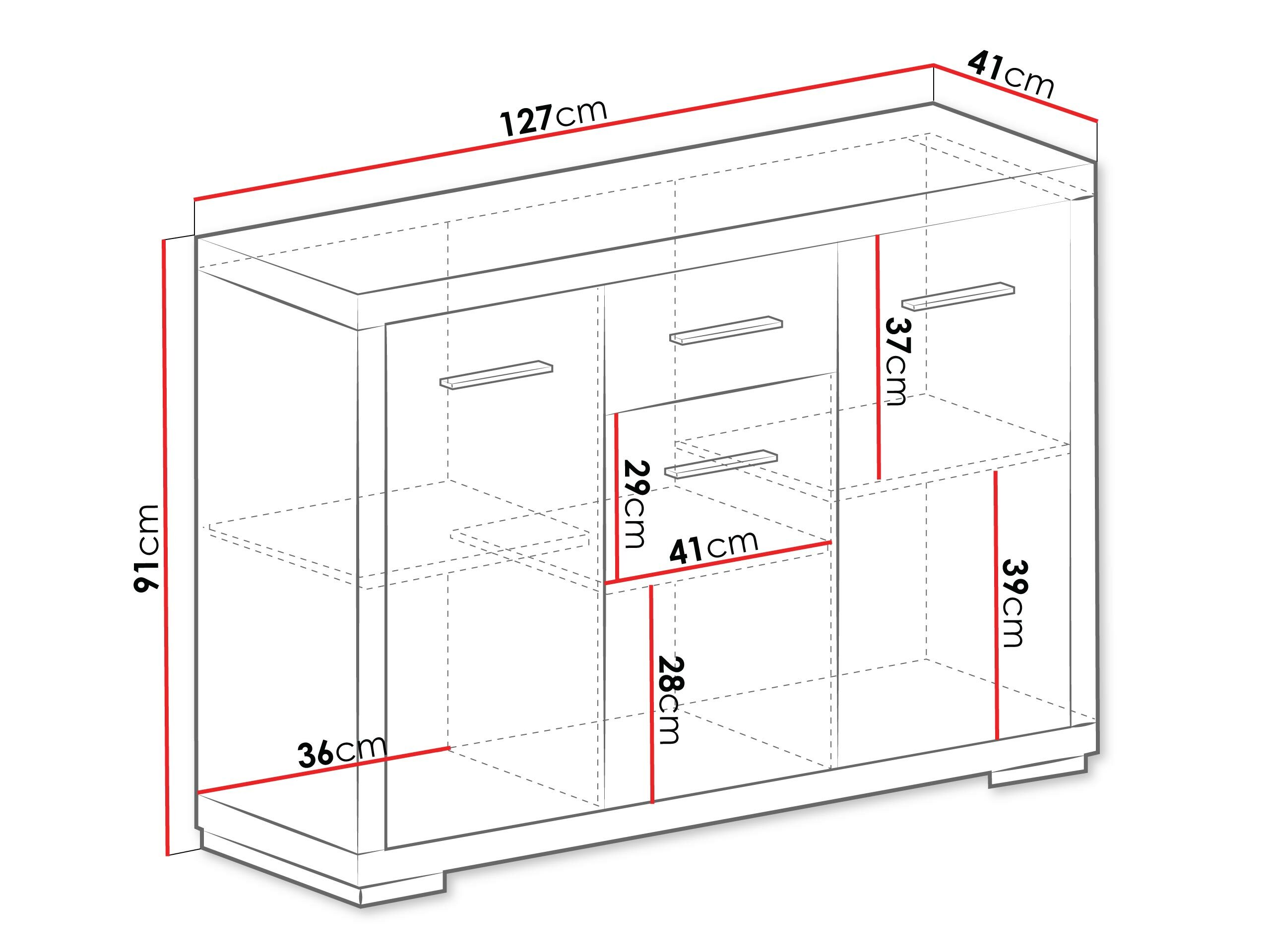 Komoda Fiomeri 103 (Tamni hrast Santana)