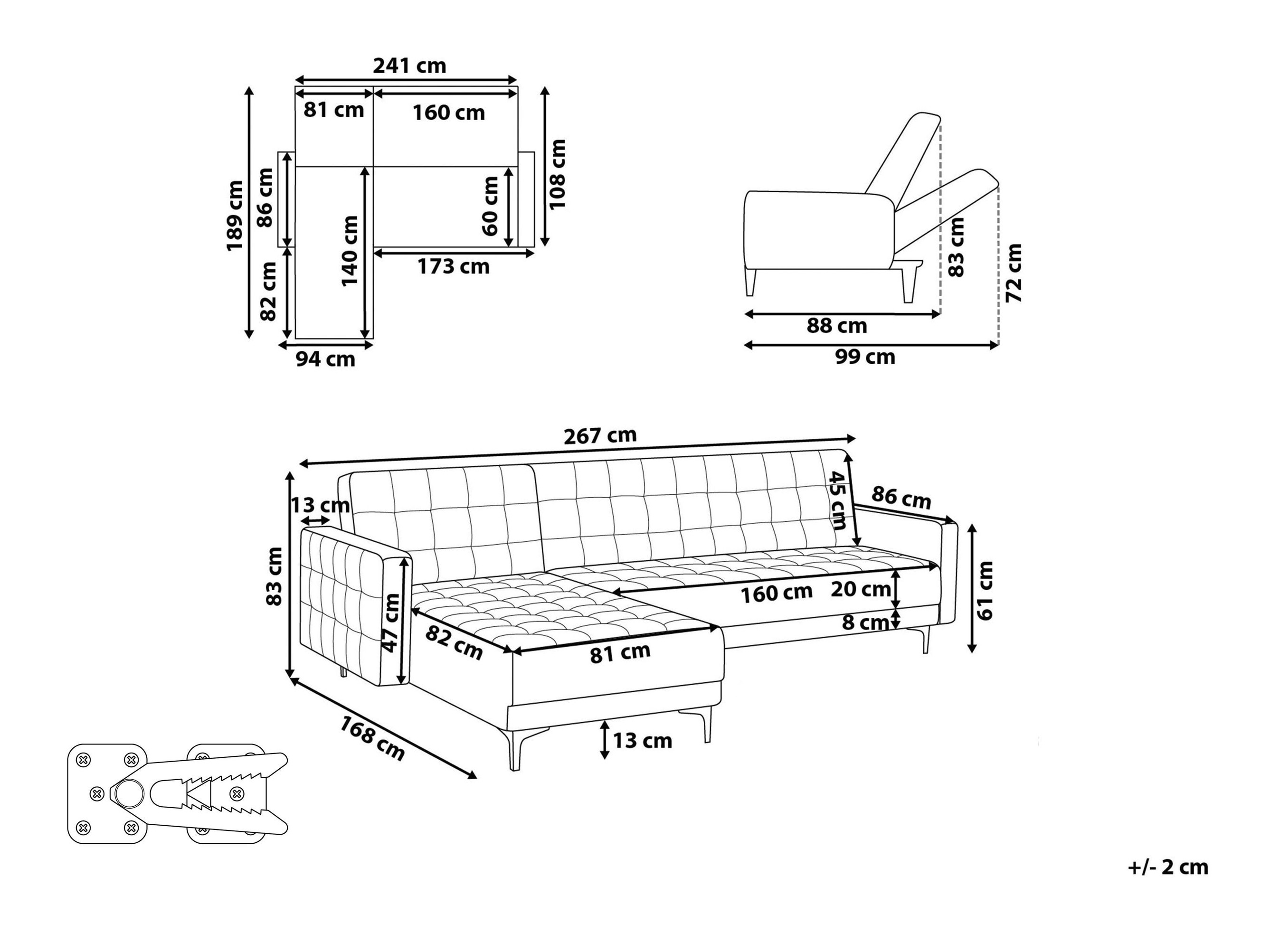 Kutna garnitura Felvena 124 (Plava)