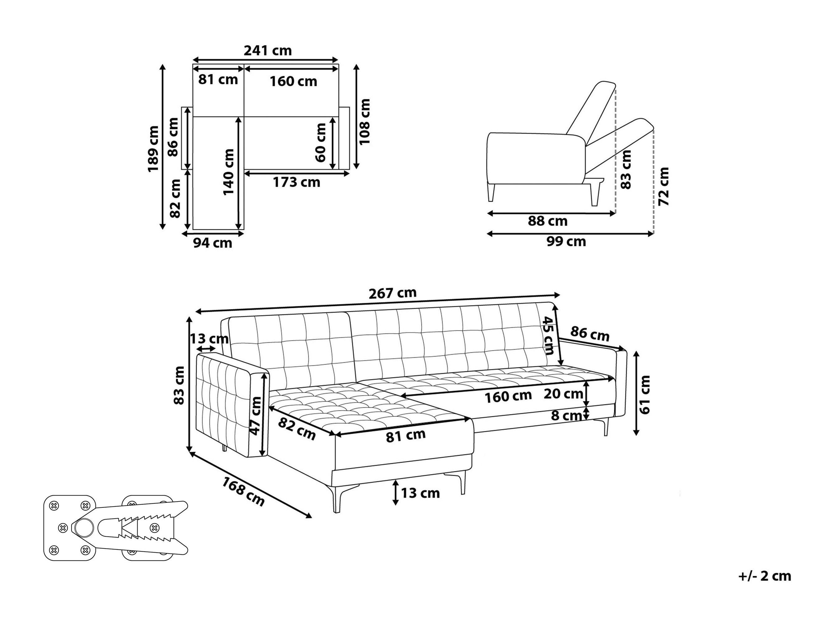 Kutna garnitura Felvena 124 (Svijetlo siva)
