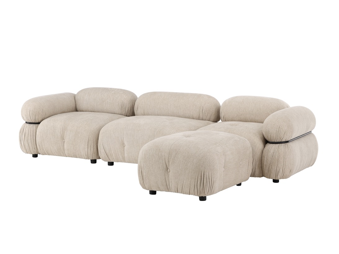 Modularan kauč Evardale 104 (Bež + Crna)