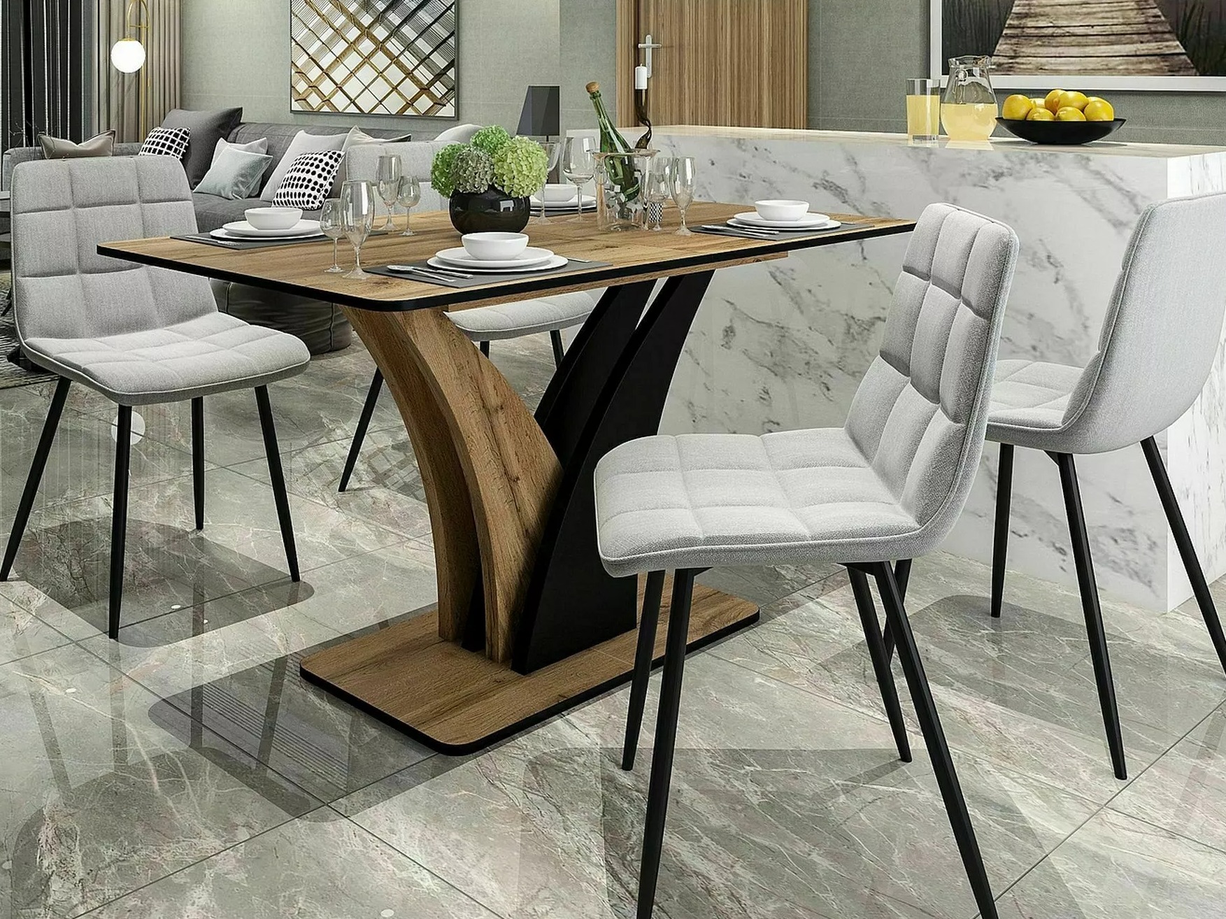 Stol Detroit 761 (Hrast Artisan + Crna)