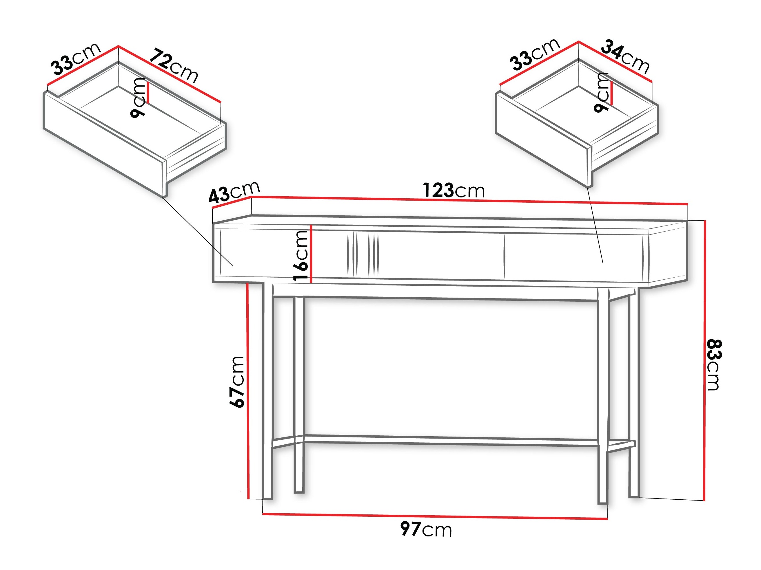 Konzolni stolić Levali 110 (Bež)