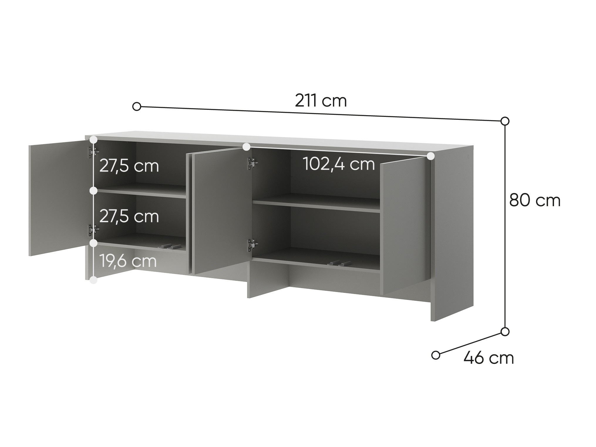 Ormarić Concept Pro Lenart Levfere 119 (Siva)