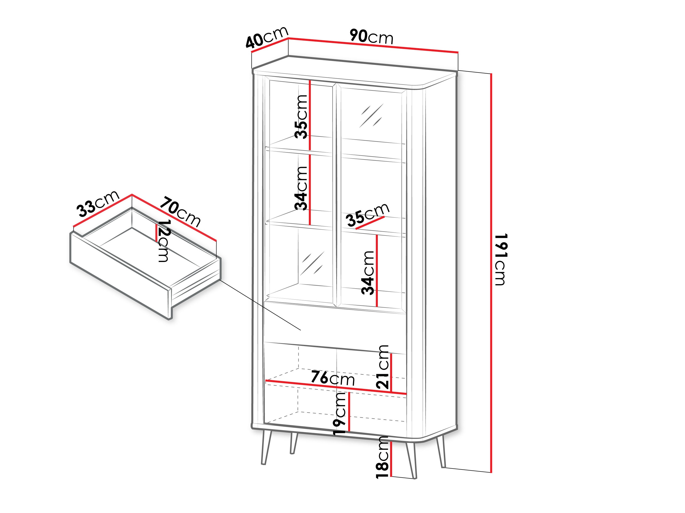Polica Lufela 101 (Kašmir + Sivi mramor)