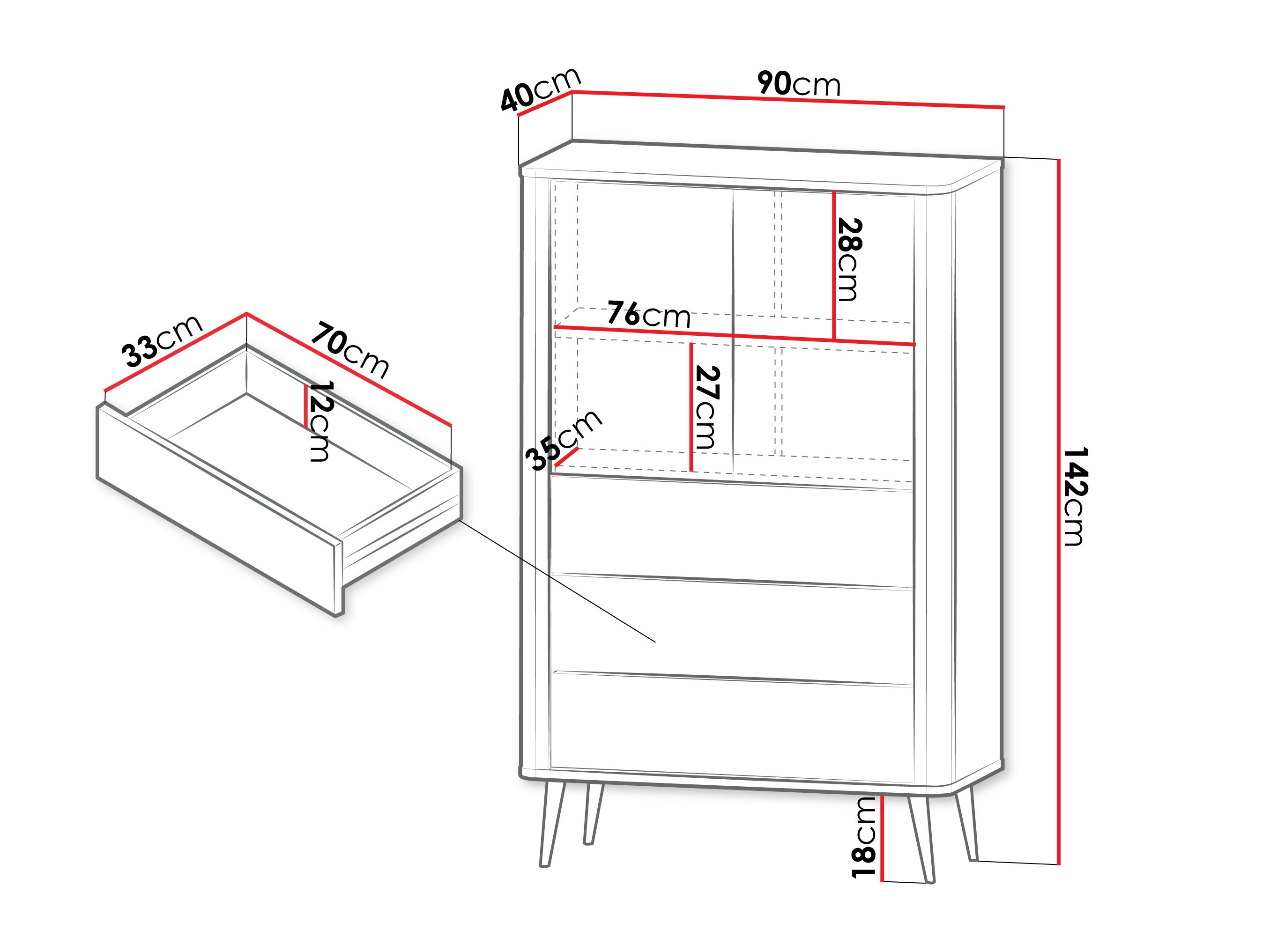Polica Lufela 104 (Kašmir + Sivi mramor)