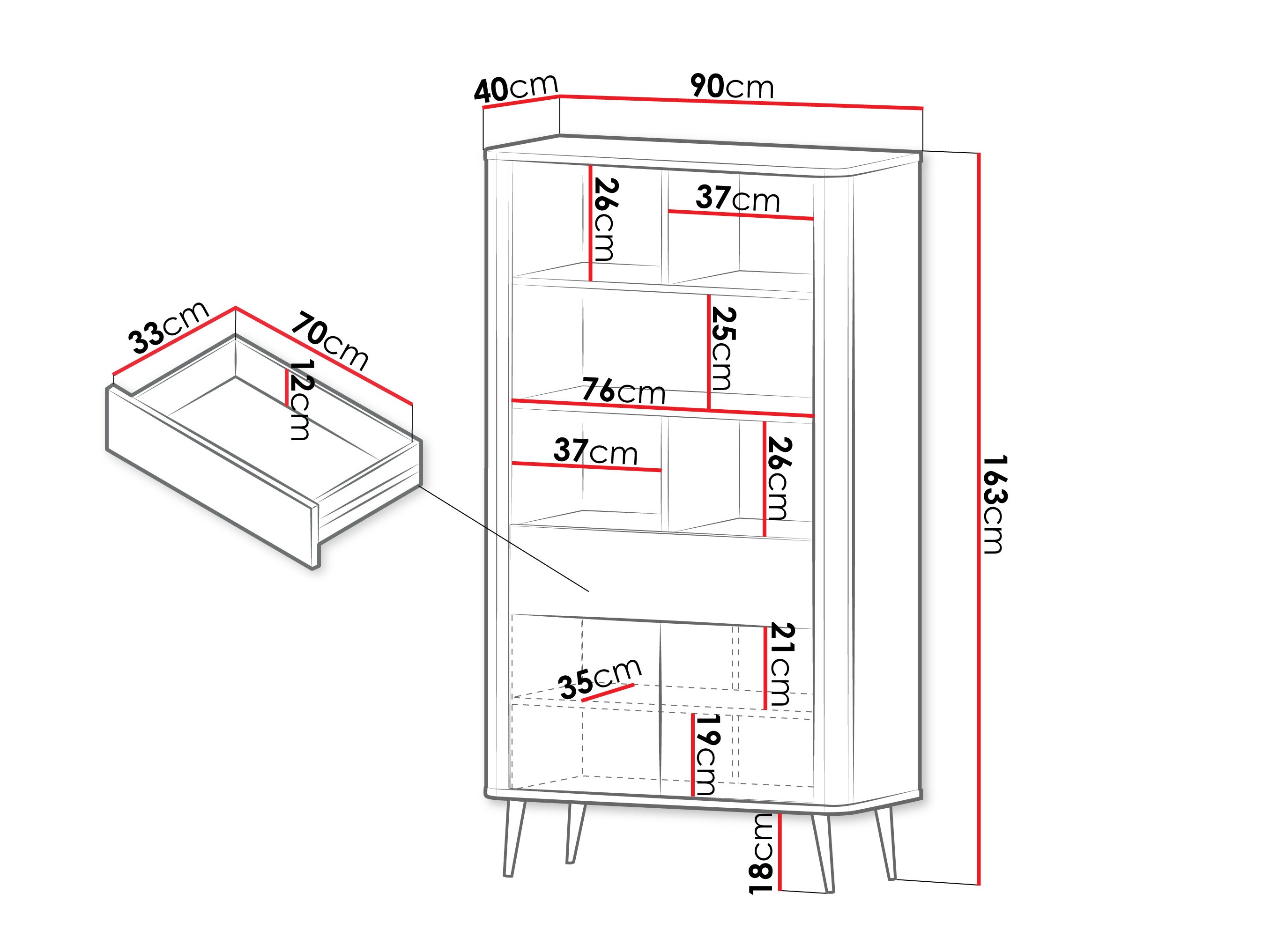 Polica Lufela 108 (Kašmir + Sivi mramor)