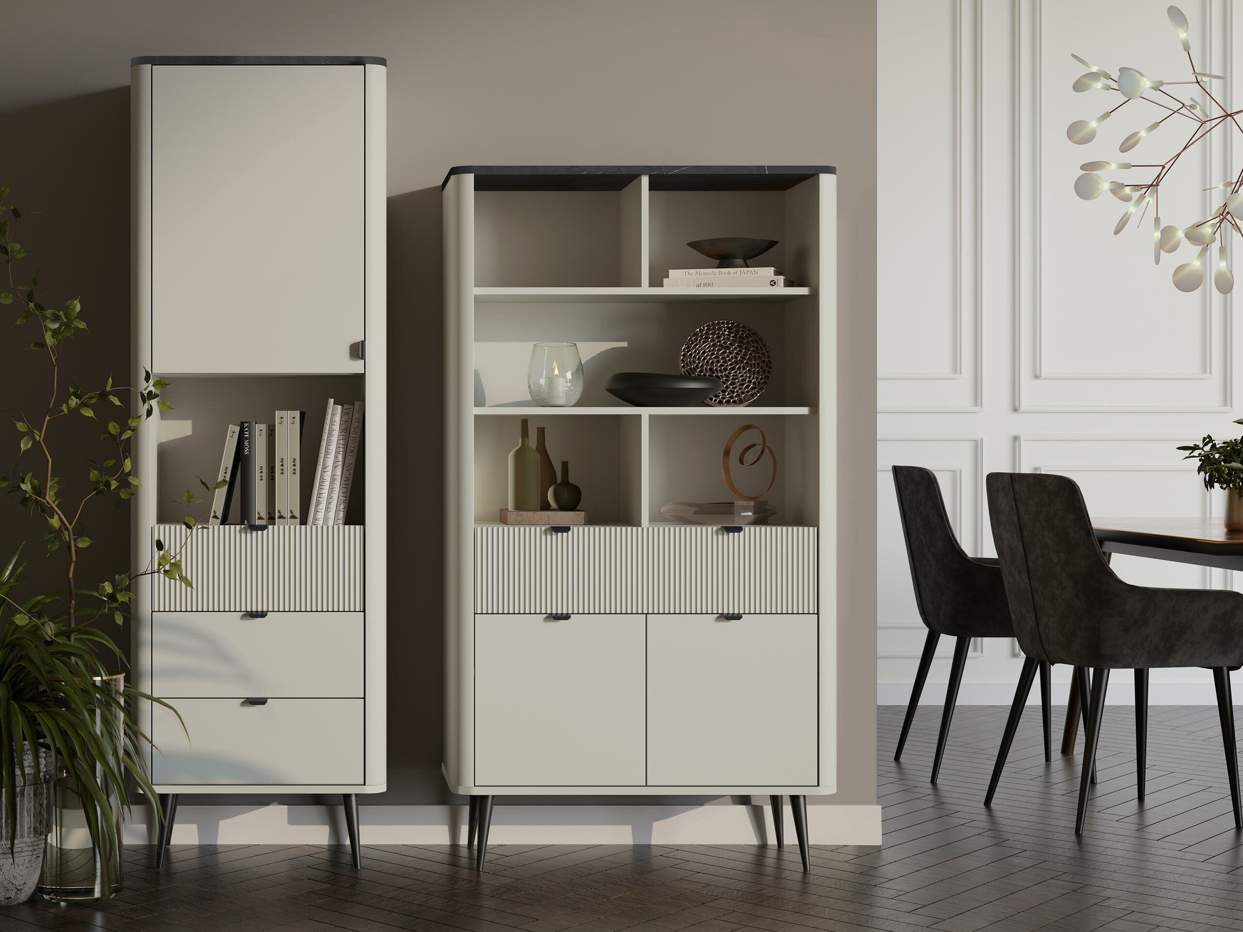 Polica Lufela 108 (Kašmir + Sivi mramor)