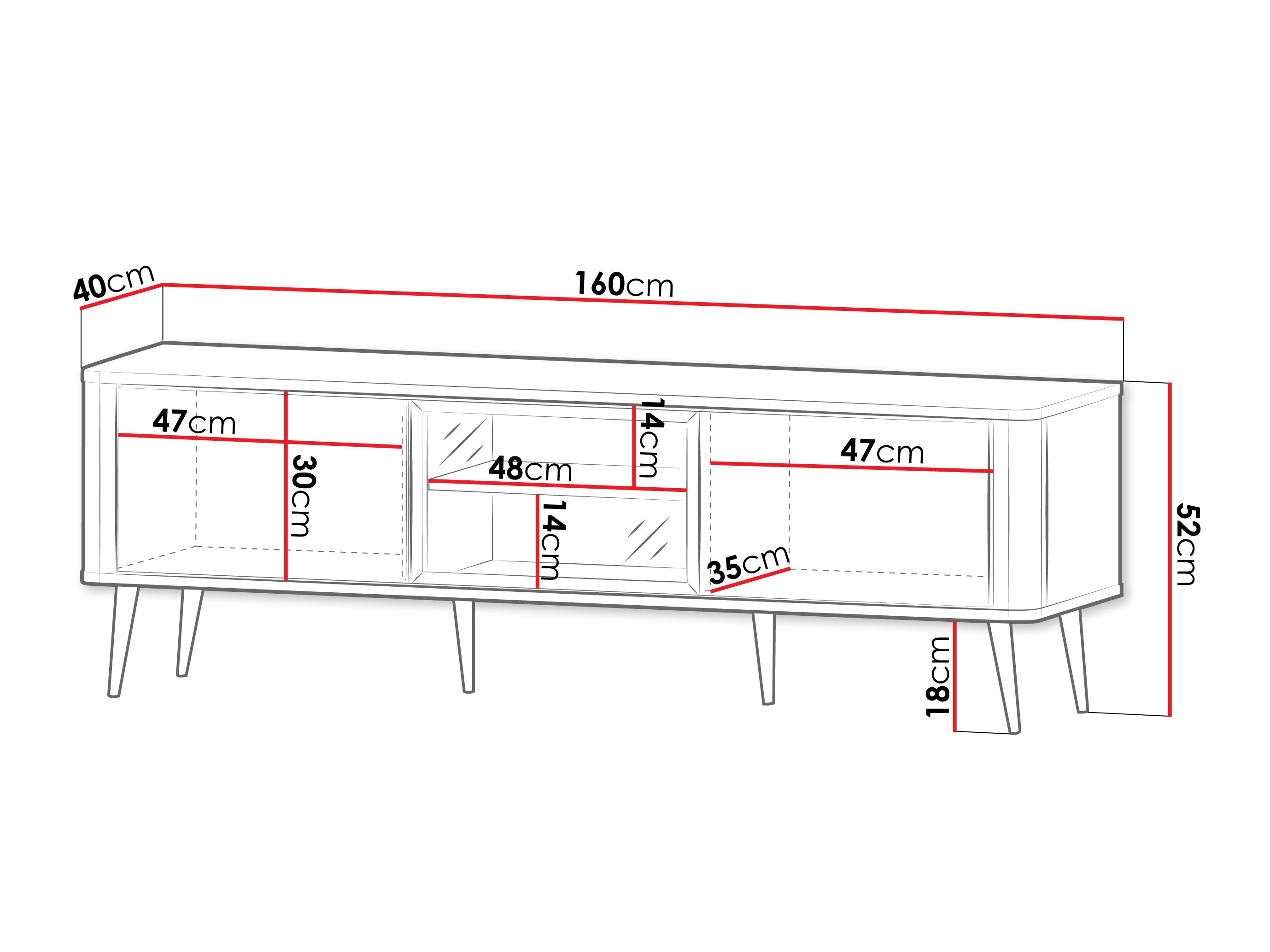 TV stol Lufela 111 (Kašmir + Sivi mramor)