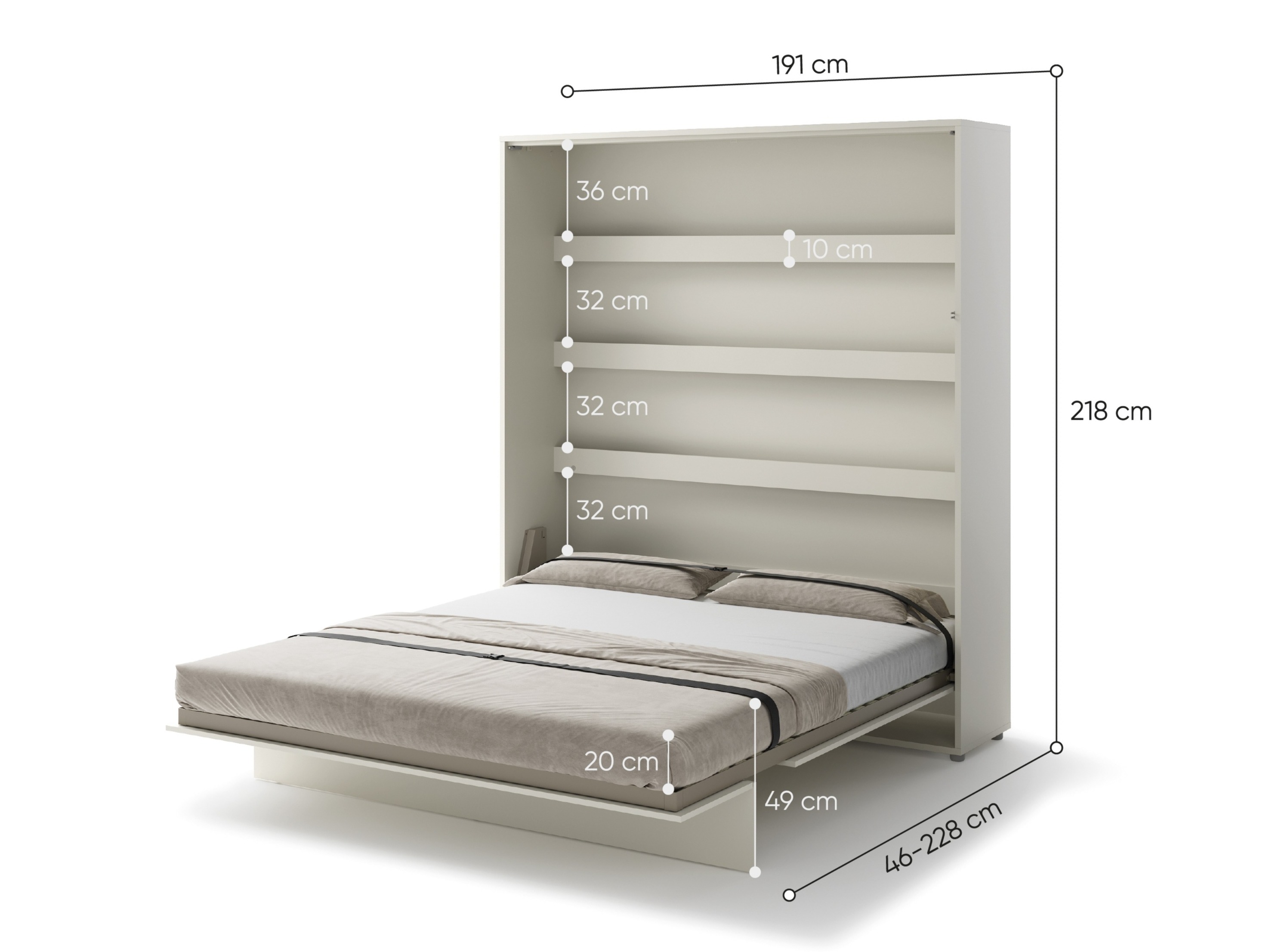 Zidni krevet Concept Pro Lenart (Kašmir)