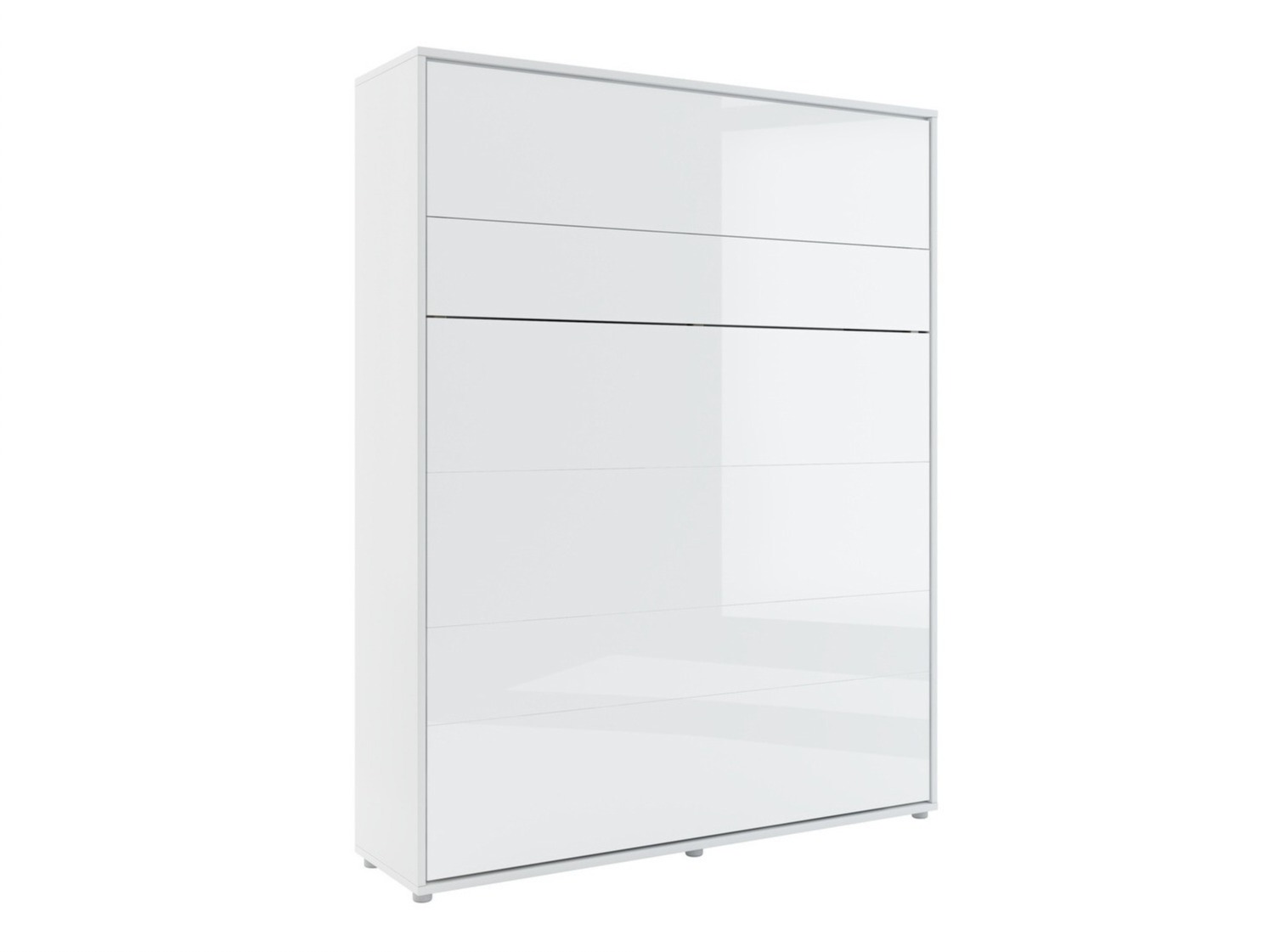 Zidni krevet Concept Pro Lenart Levfere 138 (Sjajno bijela + Siva)