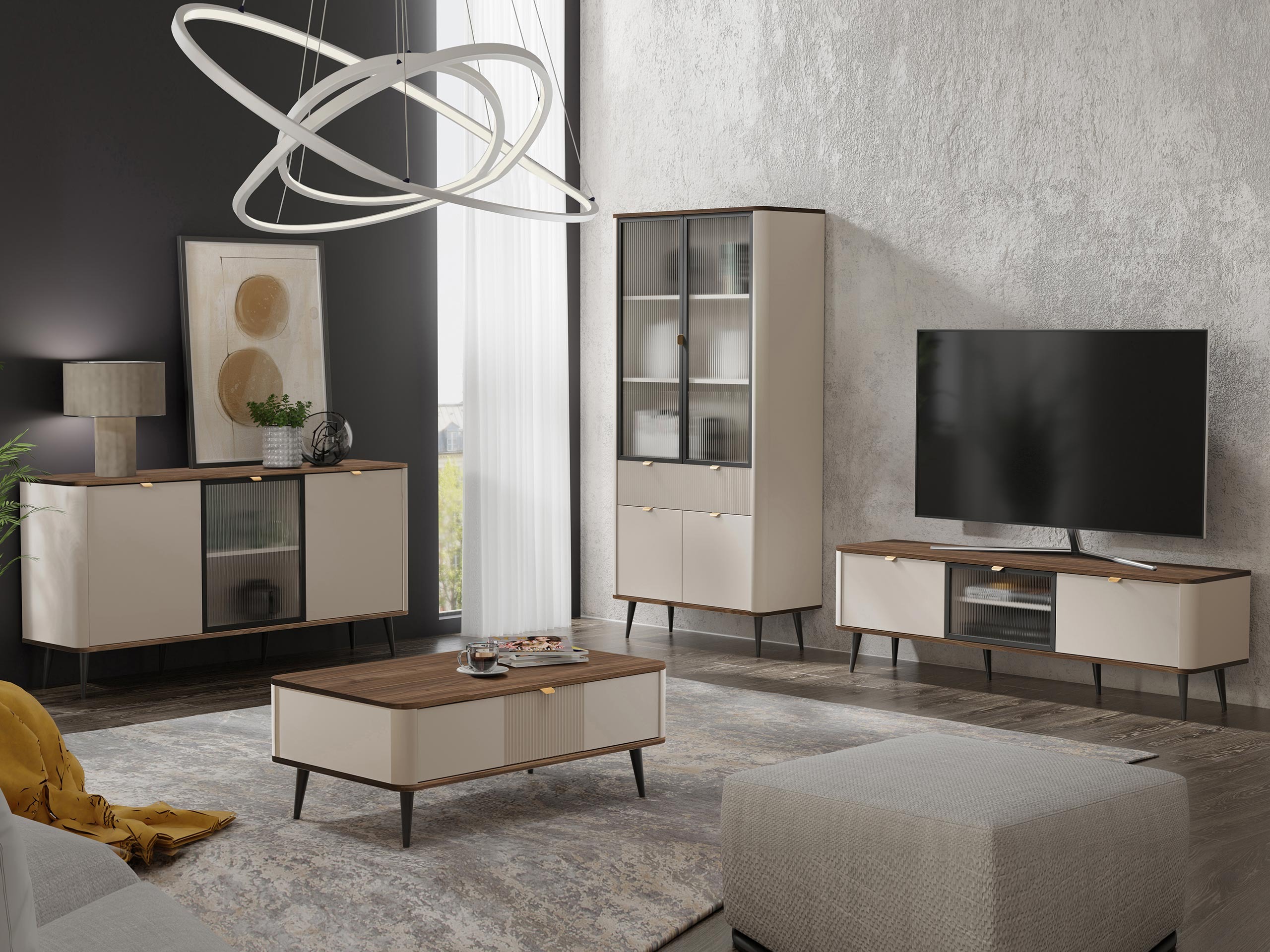 Set za dnevni boravak Lufela 120 (Kašmir + Orah)