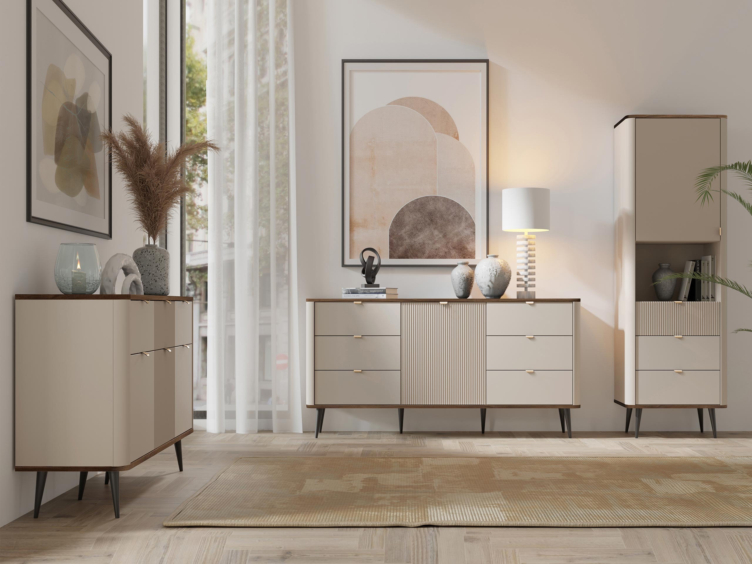 Set za dnevni boravak Lufela 122 (Kašmir + Orah)