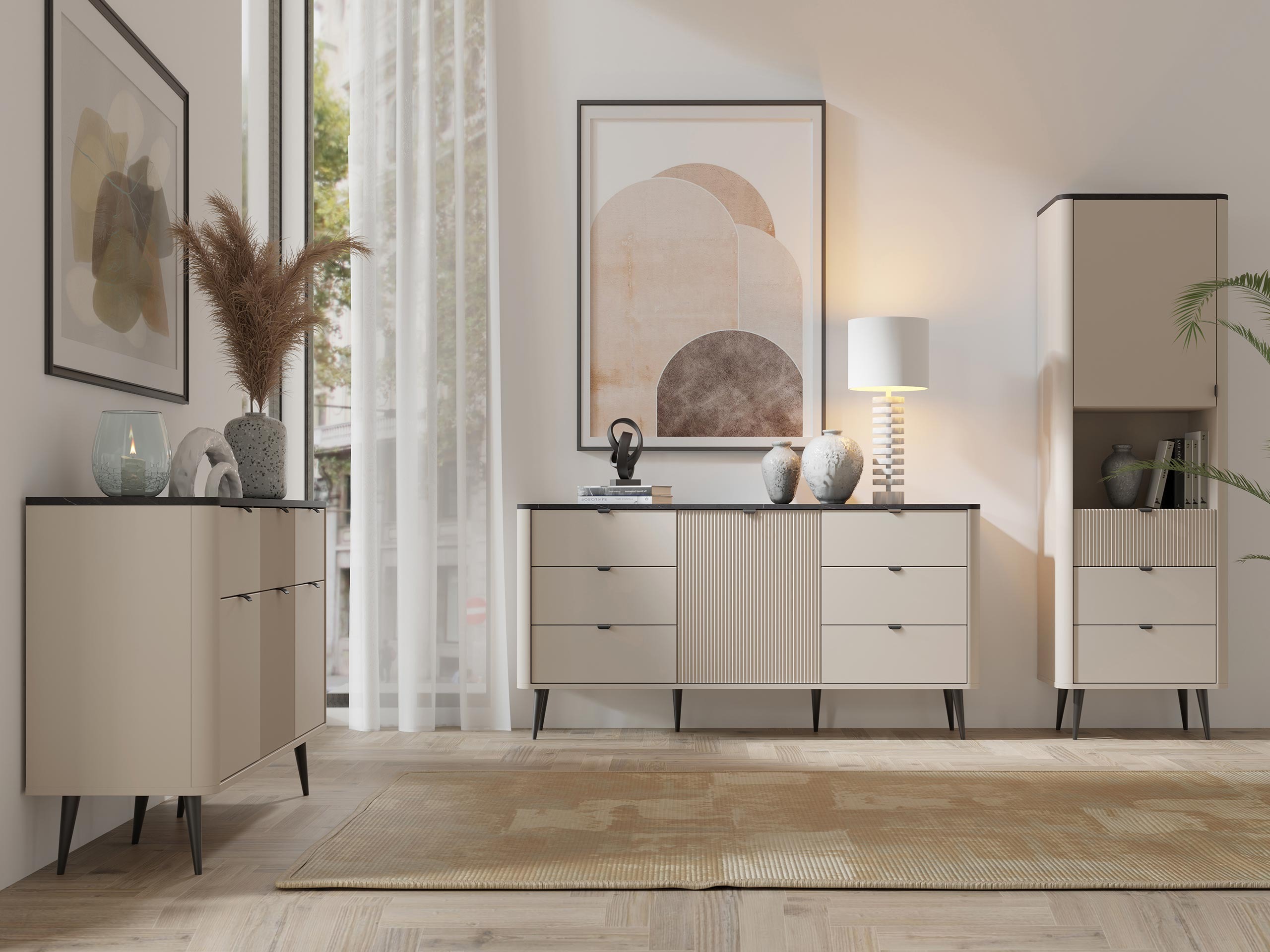 Set za dnevni boravak Lufela 122 (Kašmir + Sivi mramor)