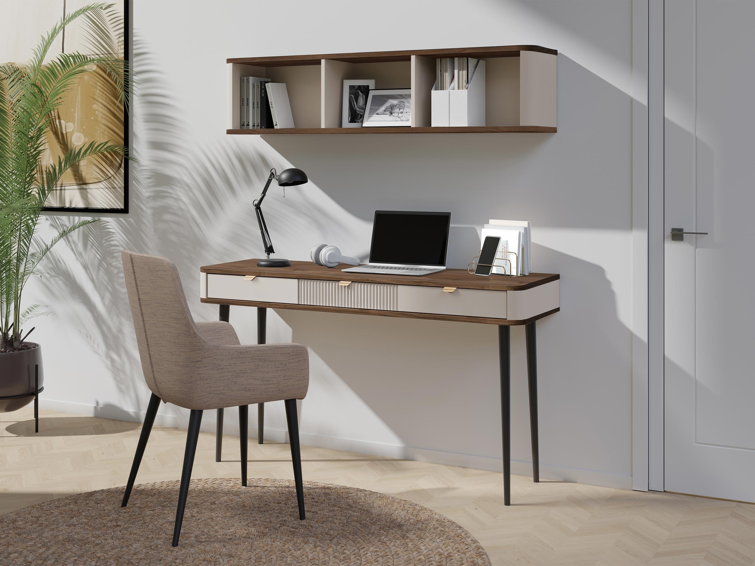 Set za kućni ured Lufela 123 (Kašmir + Orah)