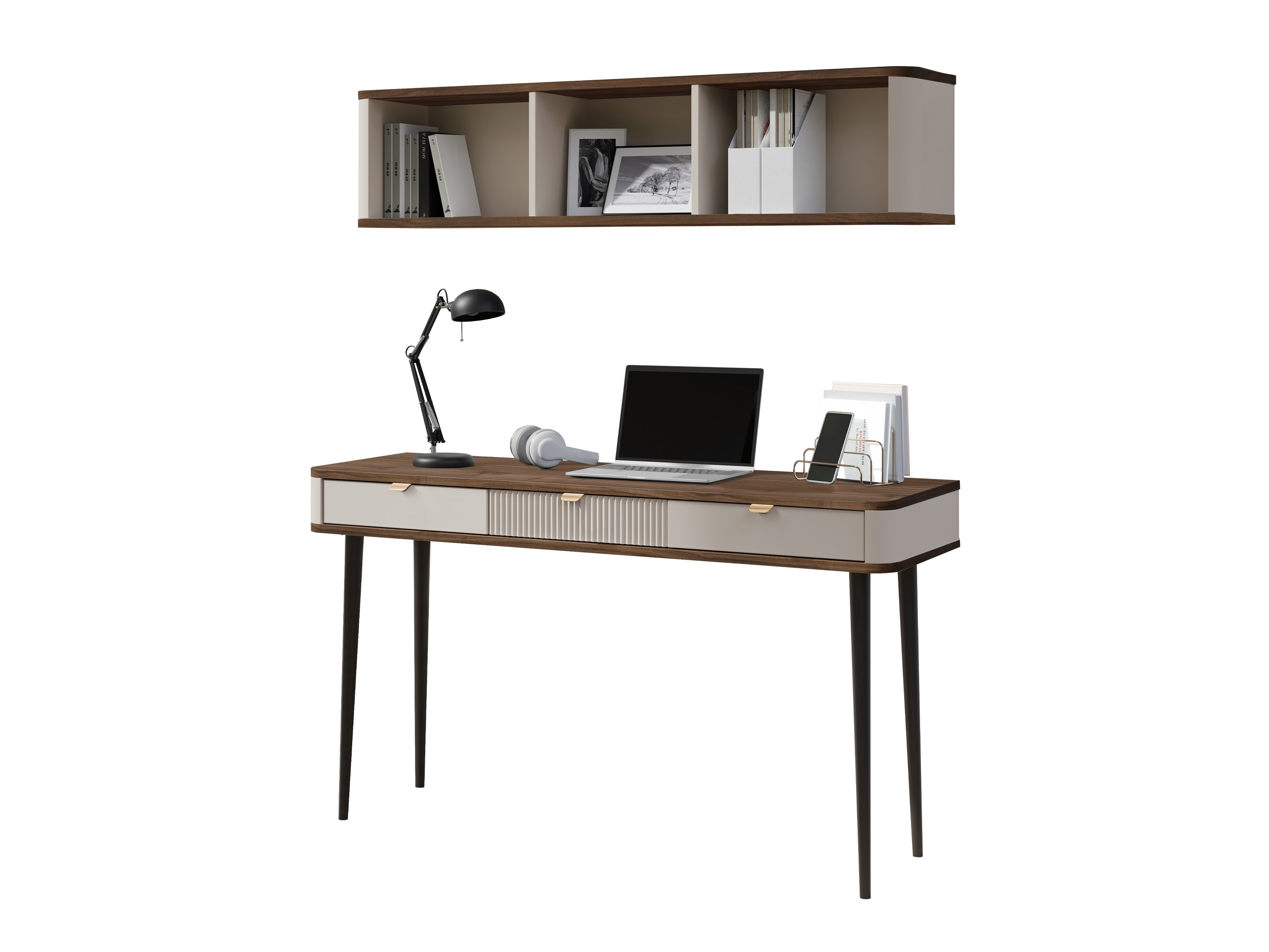 Set za kućni ured Lufela 123 (Kašmir + Orah)