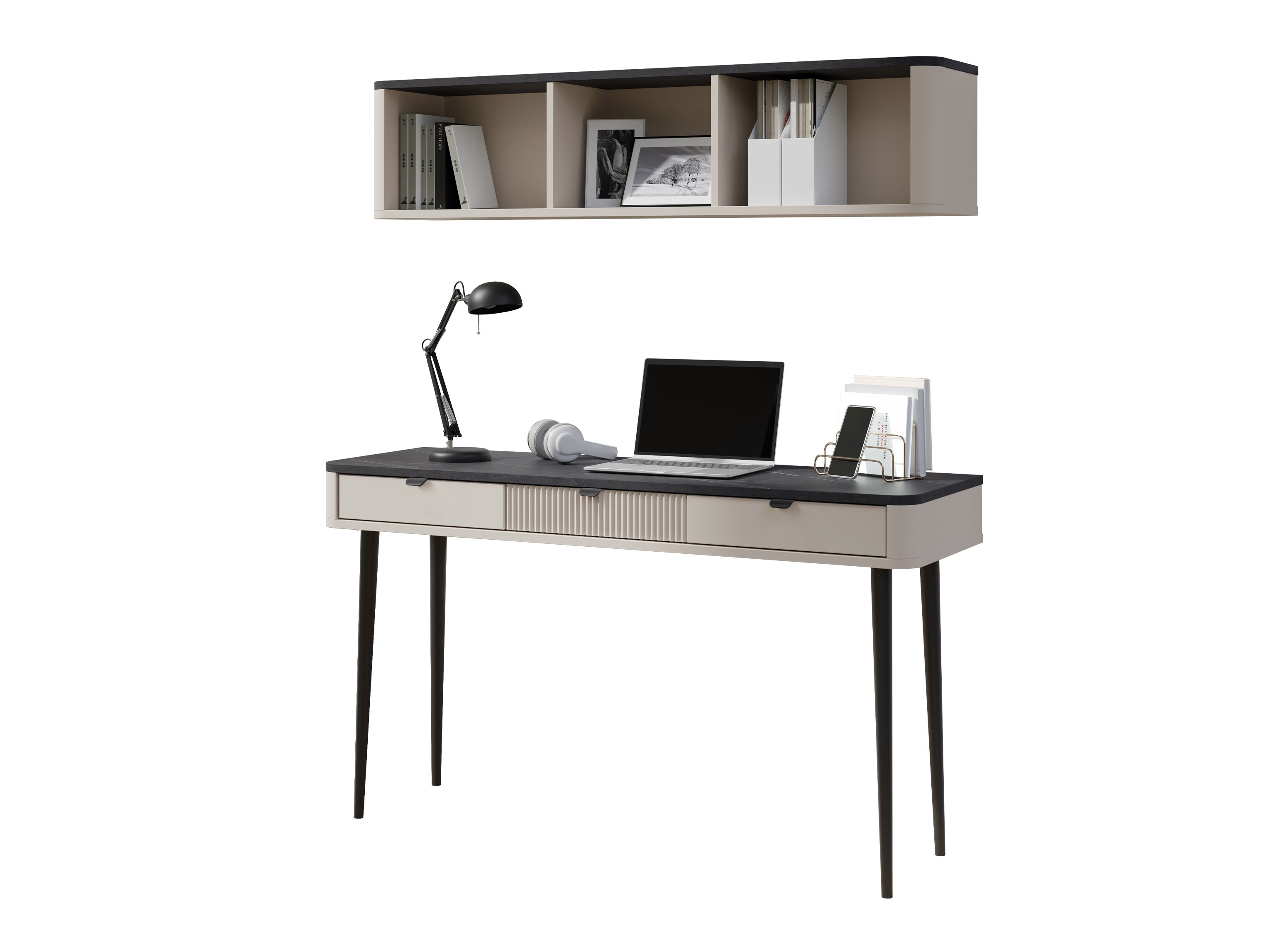 Set za kućni ured Lufela 123 (Kašmir + Sivi mramor)