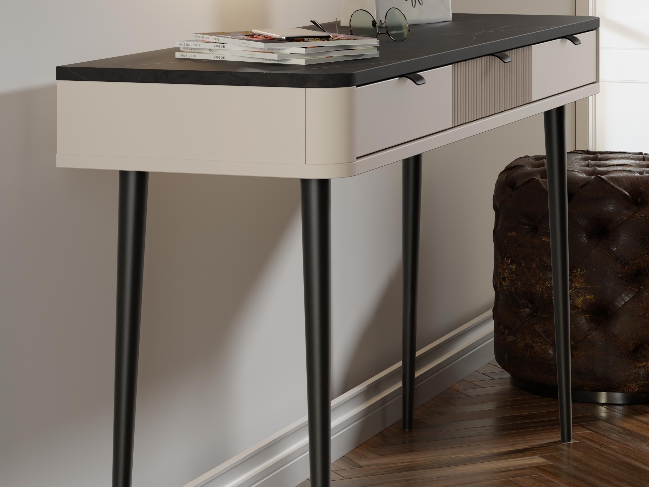 Set za kućni ured Lufela 123 (Kašmir + Sivi mramor)