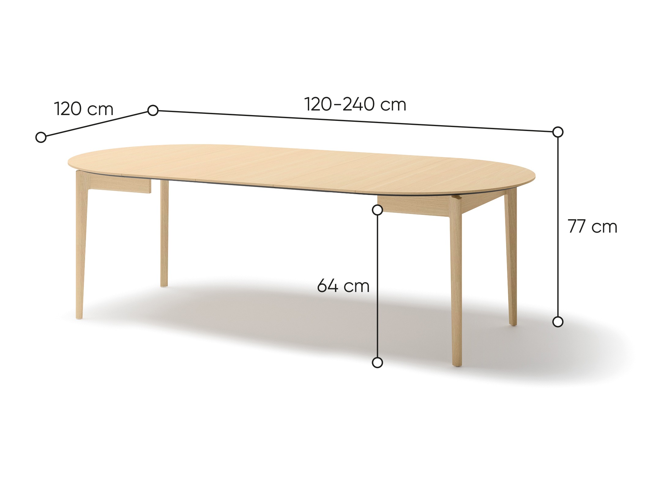 Stol Fresno 175 (Svijetli hrast)