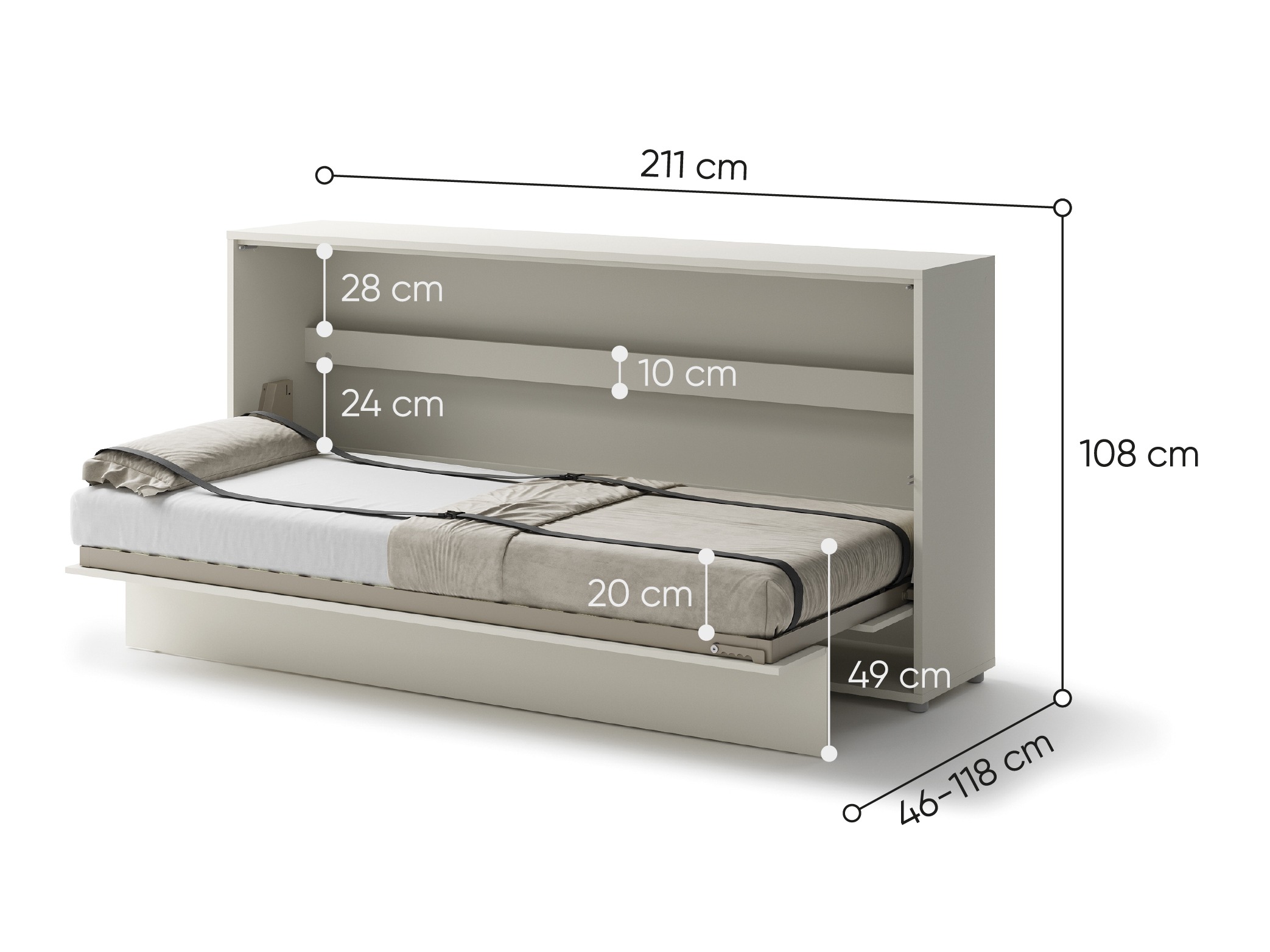 Zidni krevet Concept Pro Lenart V (Kašmir)