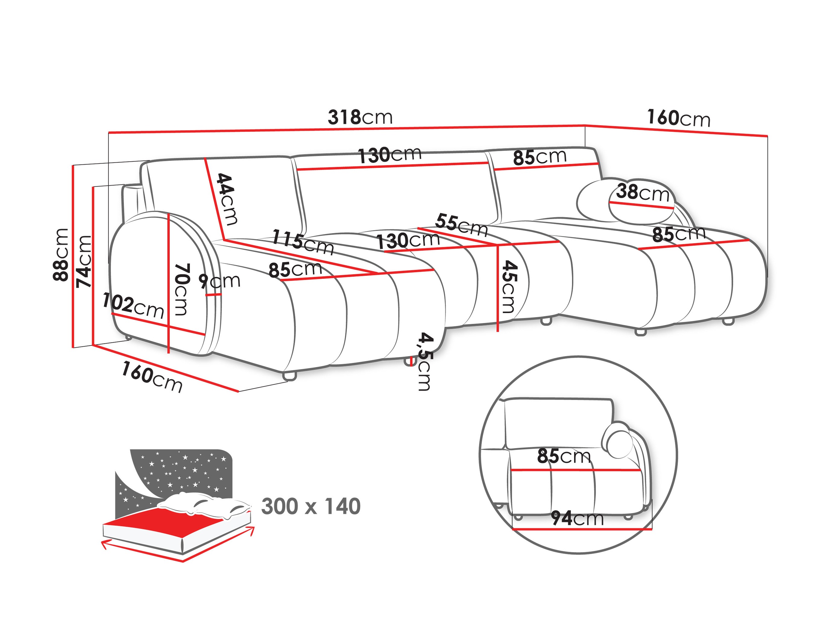 Kutna garnitura Columbus 248 (Sereno 682)