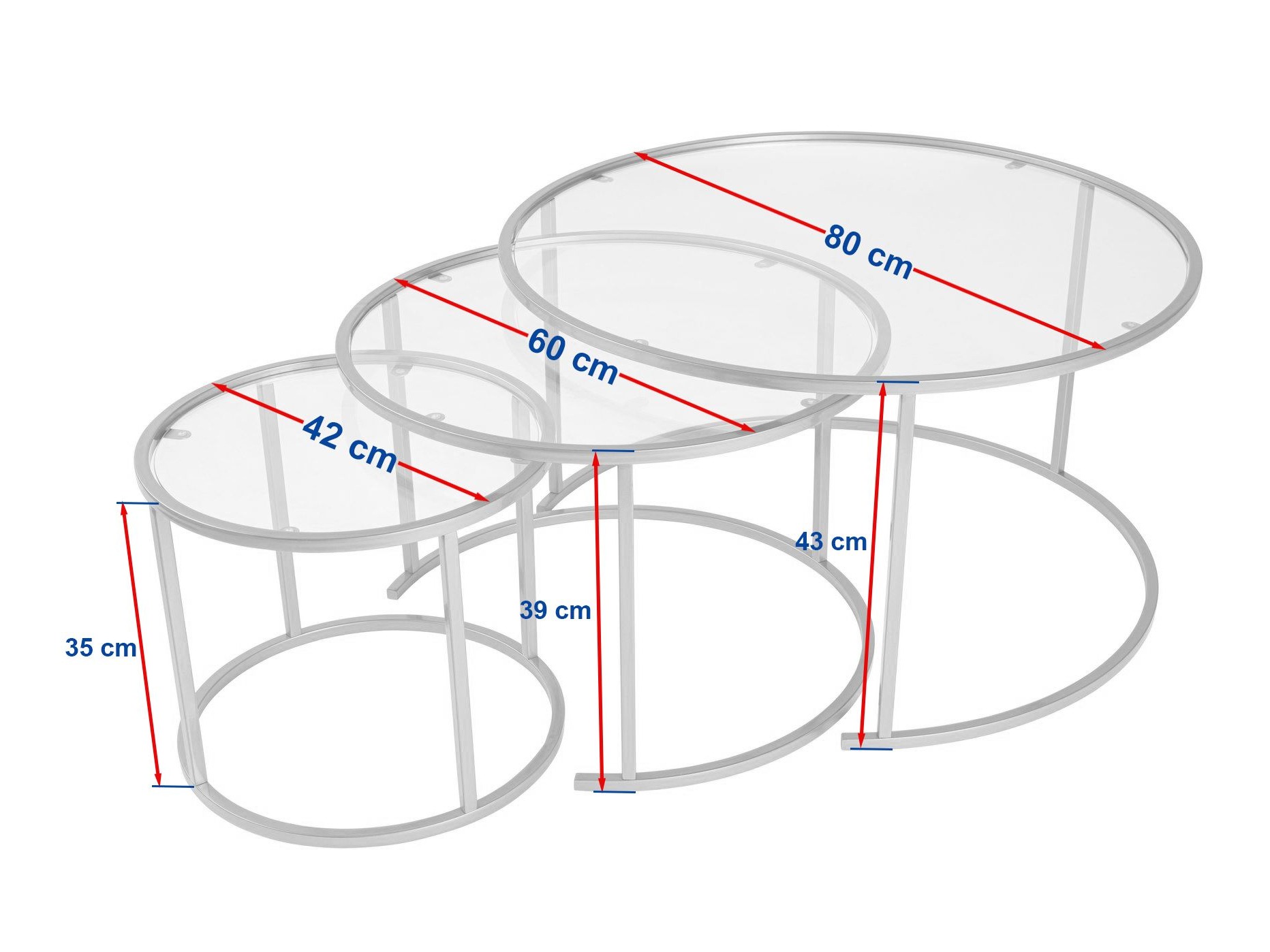 Set stolića za kavu Novato 120 (Crna)