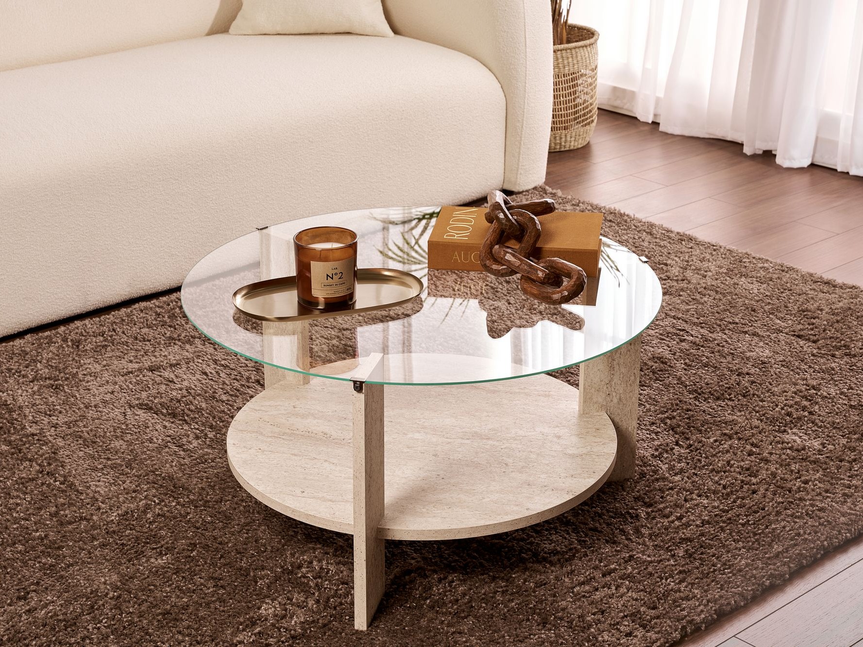 Stolić za kavu Novato 118 (Svijetli travertin)