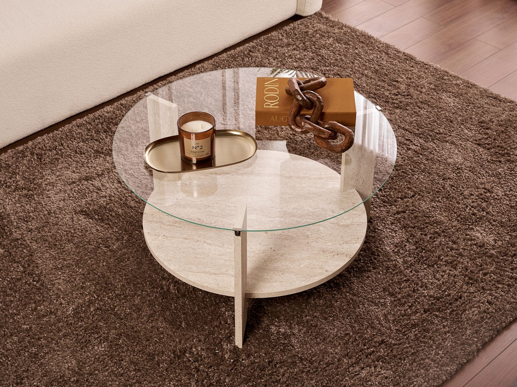 Stolić za kavu Novato 118 (Svijetli travertin)