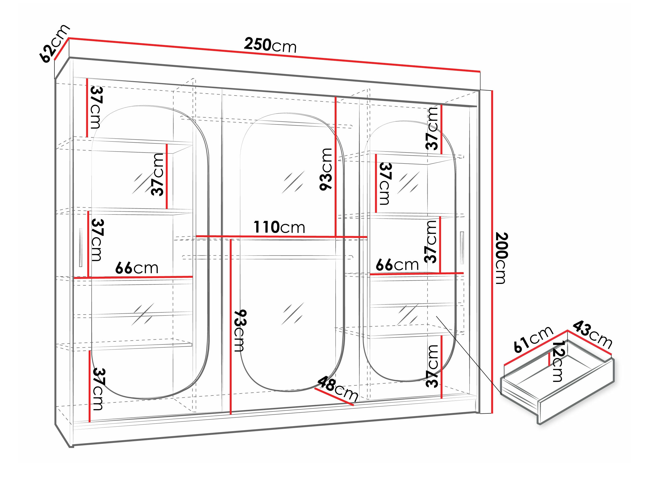 Ormar Hartford 522 (Crna)