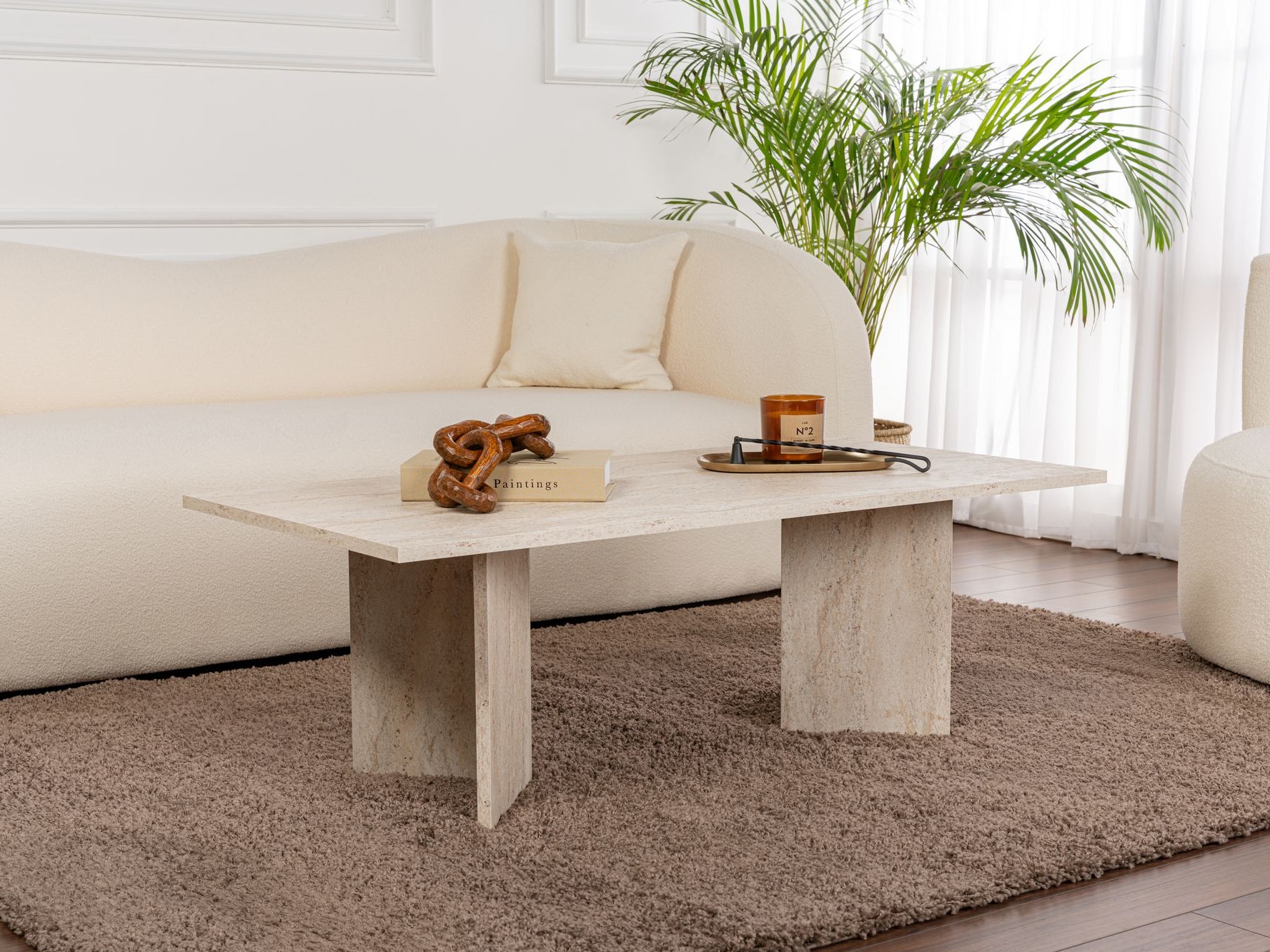 Stolić za kavu Novato 132 (Svijetli travertin)