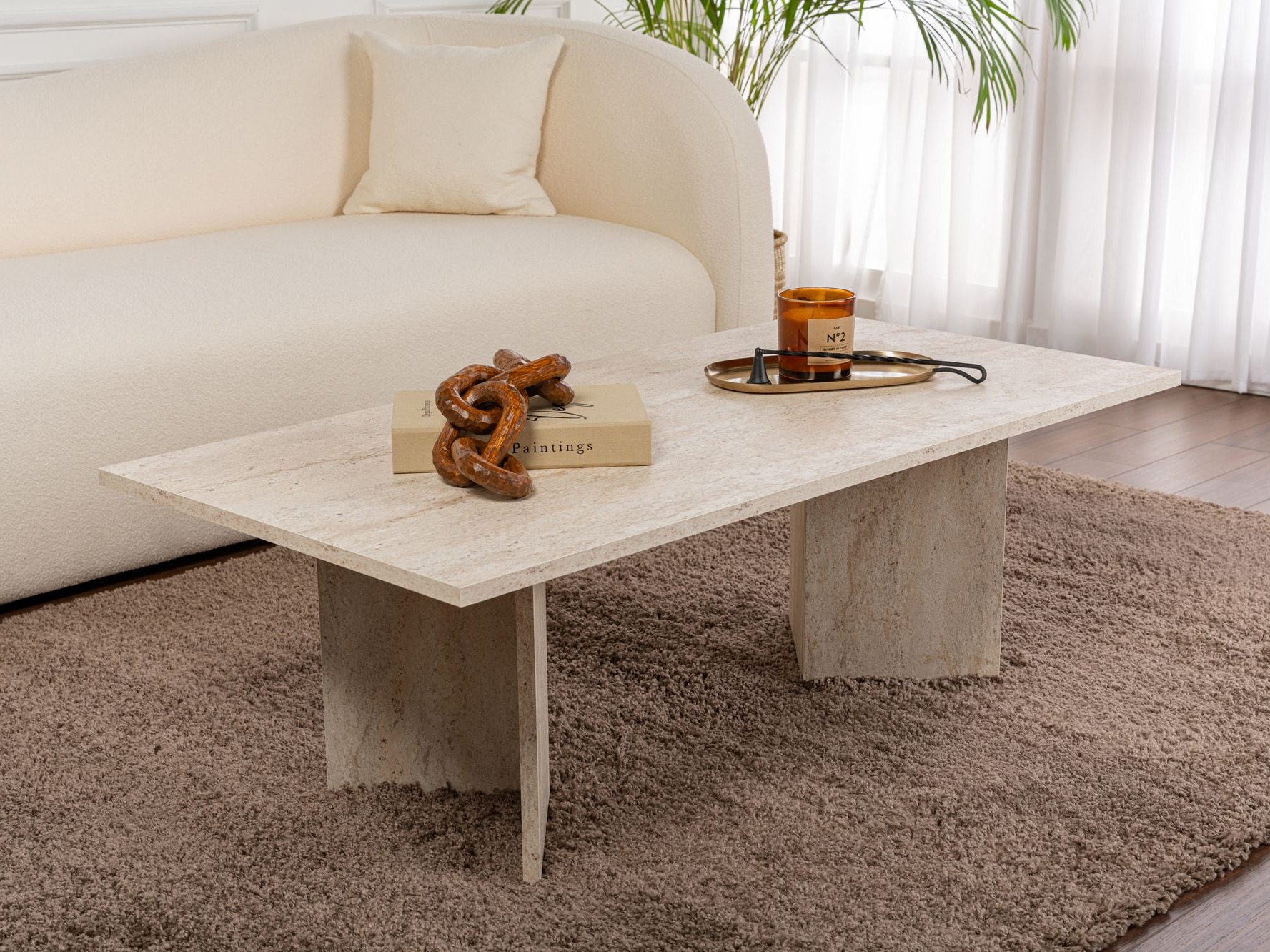 Stolić za kavu Novato 132 (Svijetli travertin)