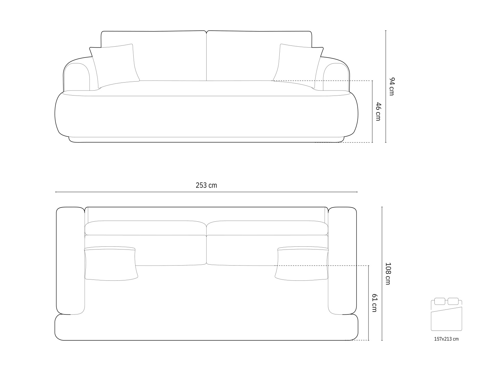 Kauč na razvlačenje Beckley 161 (Sorella 03)