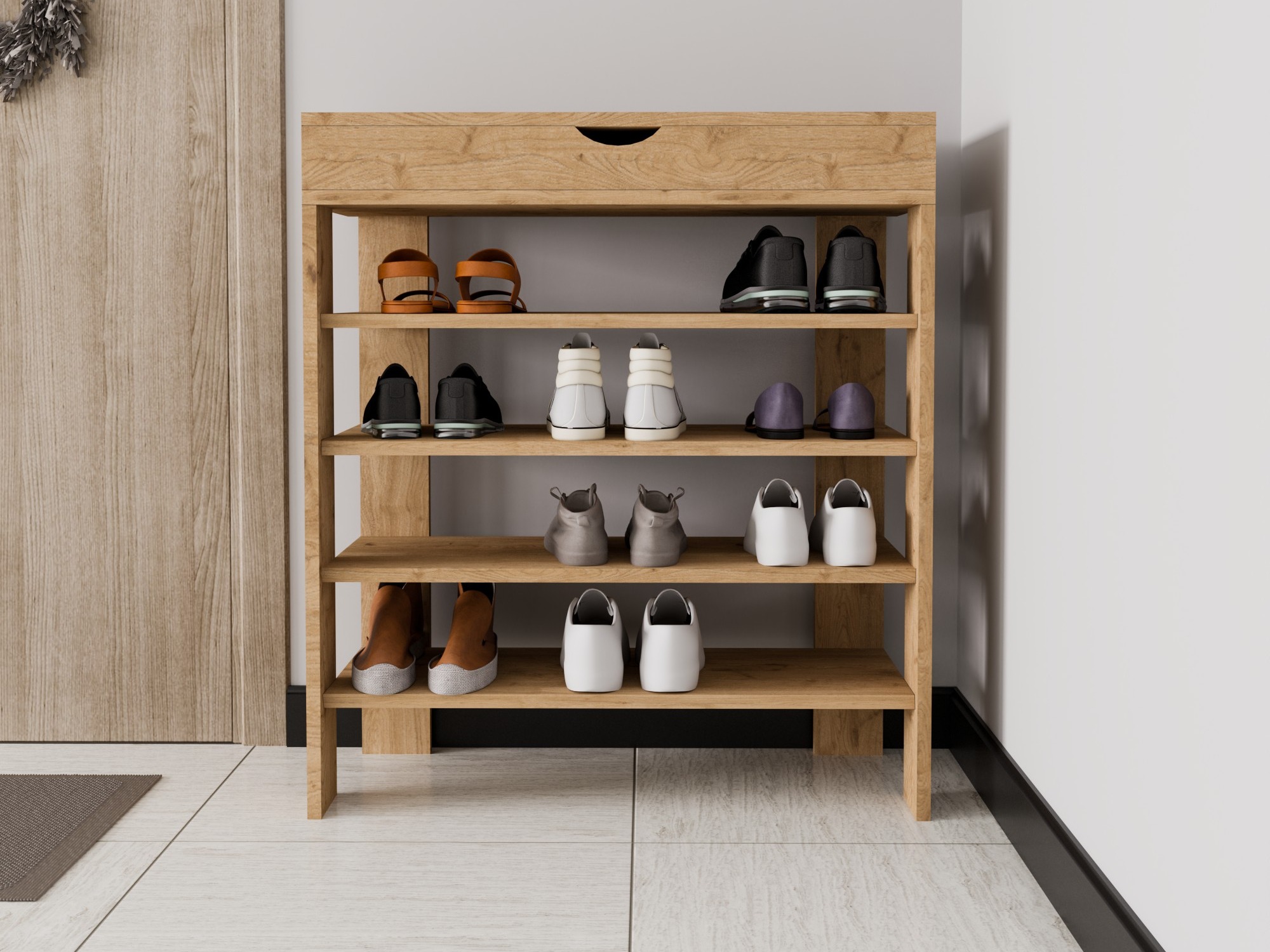 Polica za cipele Kailua 2519 (Hrast)