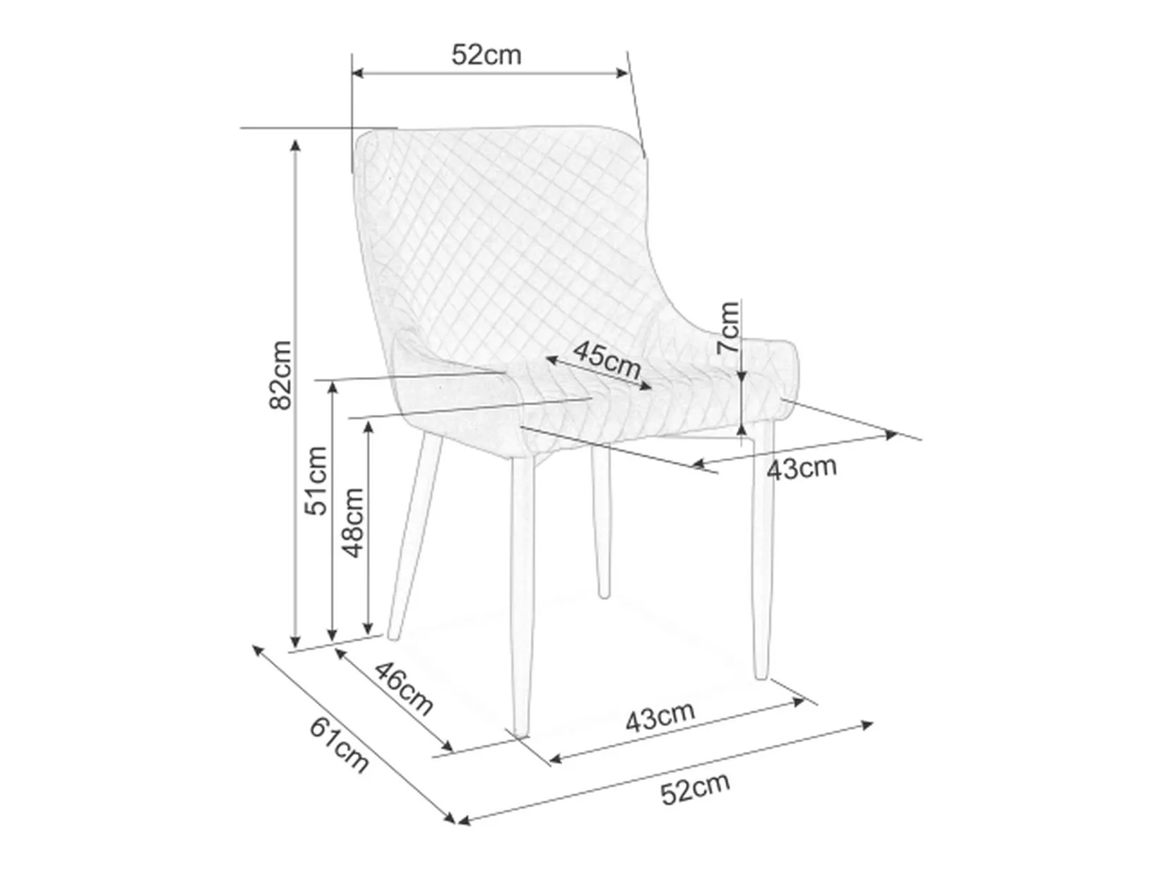Stolica Detroit 768 (Crna)