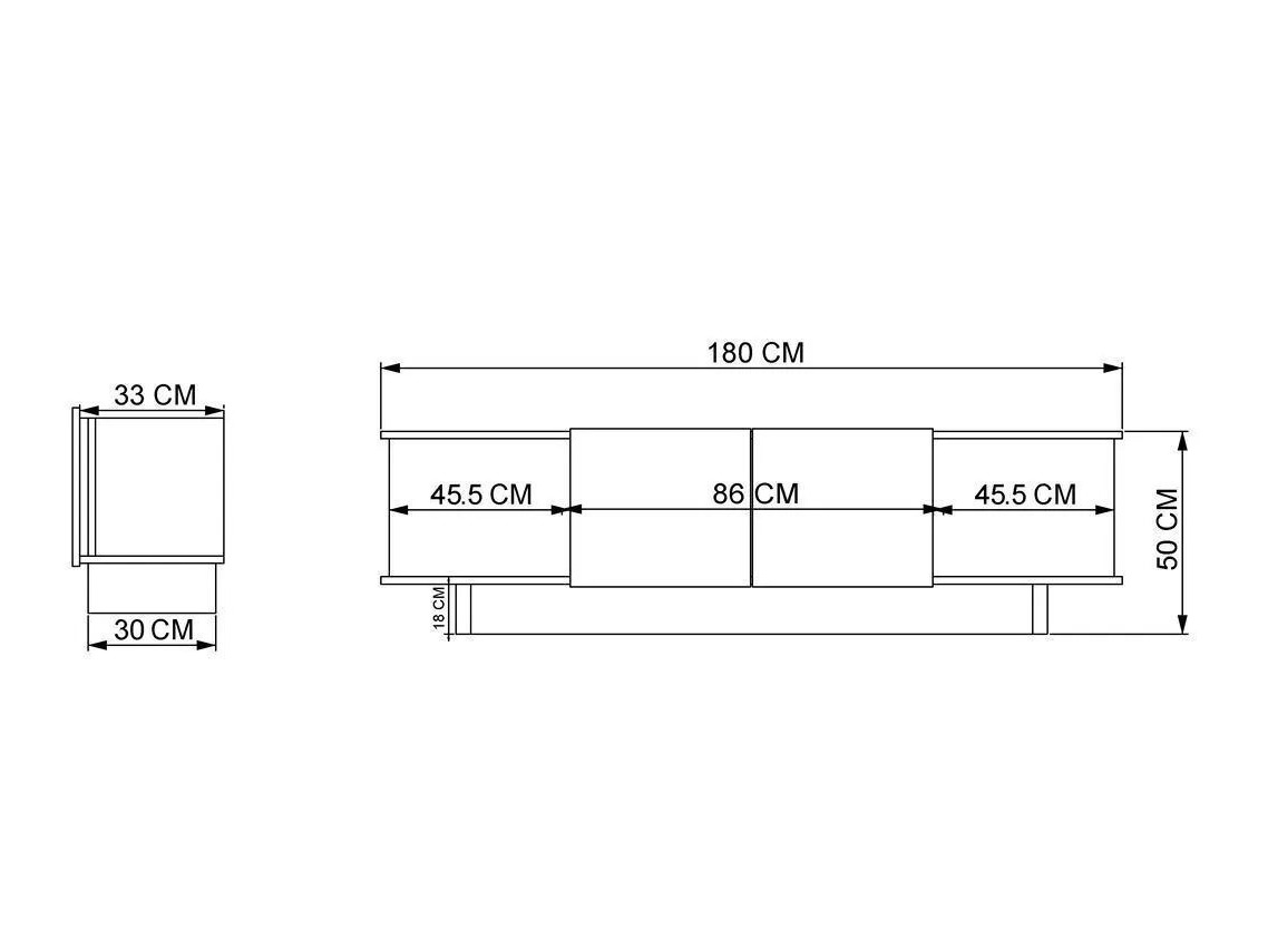 TV stol Kailua 2513 (Bež + Orah)