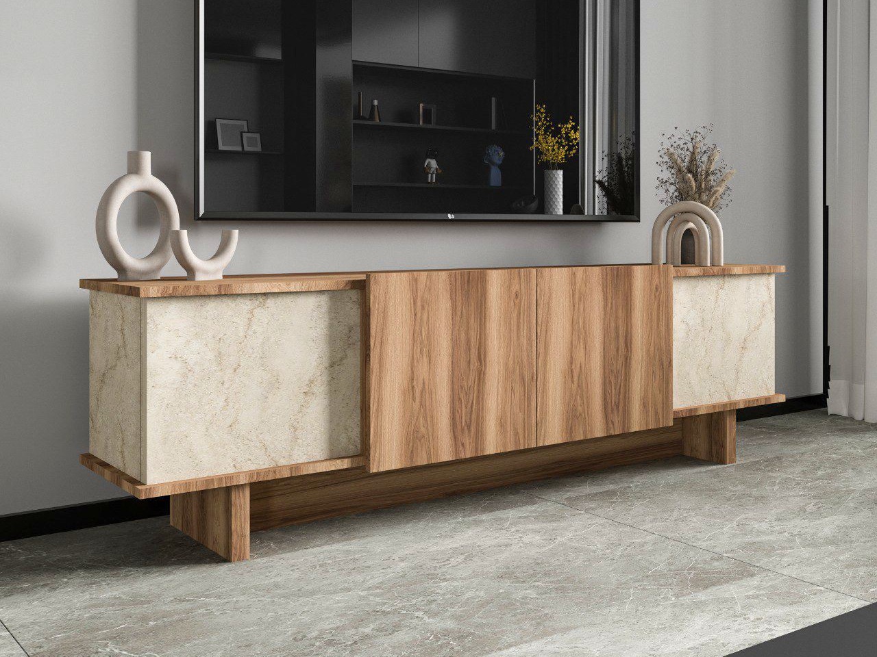 TV stol Kailua 2513 (Svijetlo smeđa + Orah)