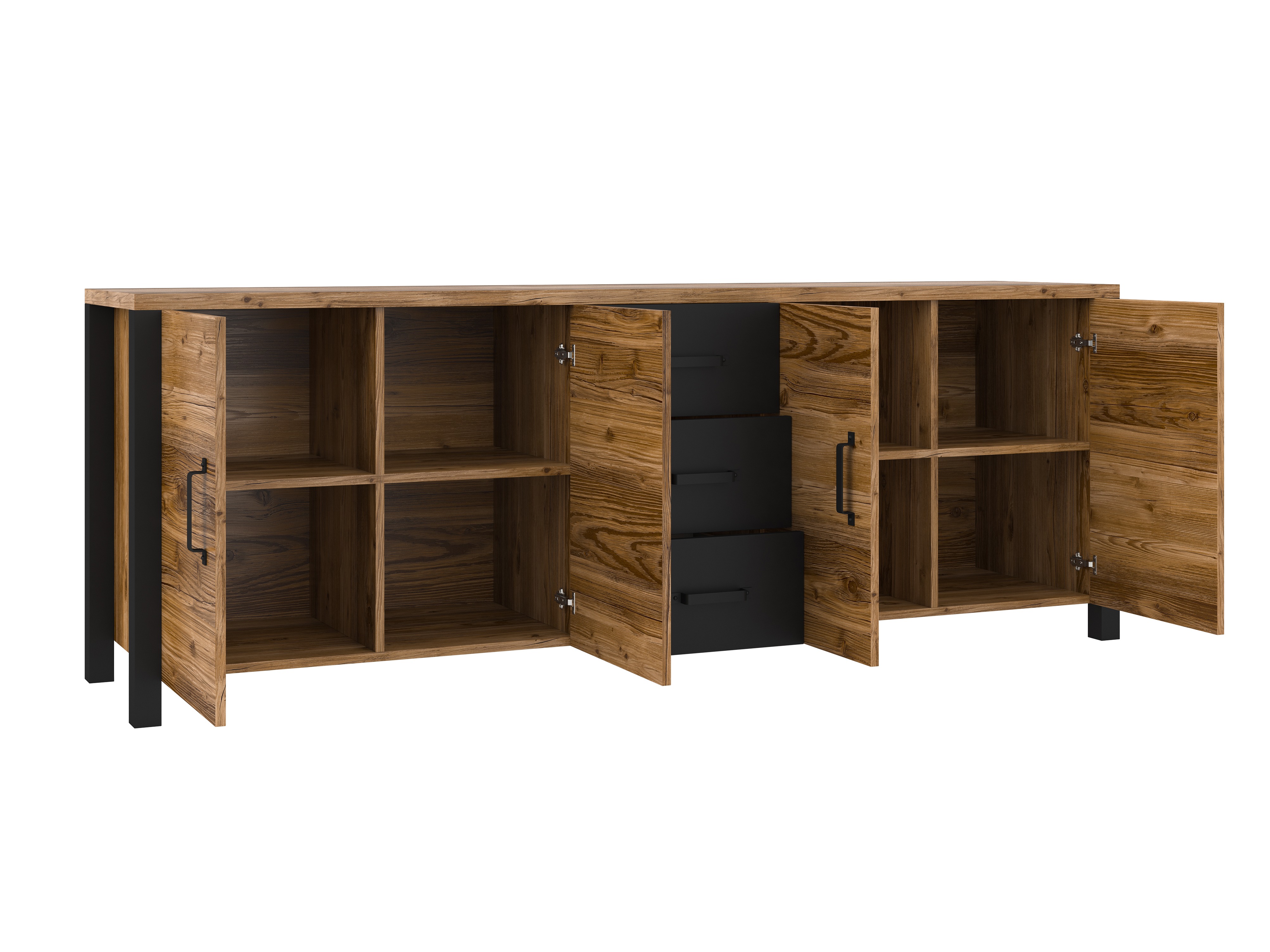 Komoda Tornua 109 (Tamna smreka + Mat crna)