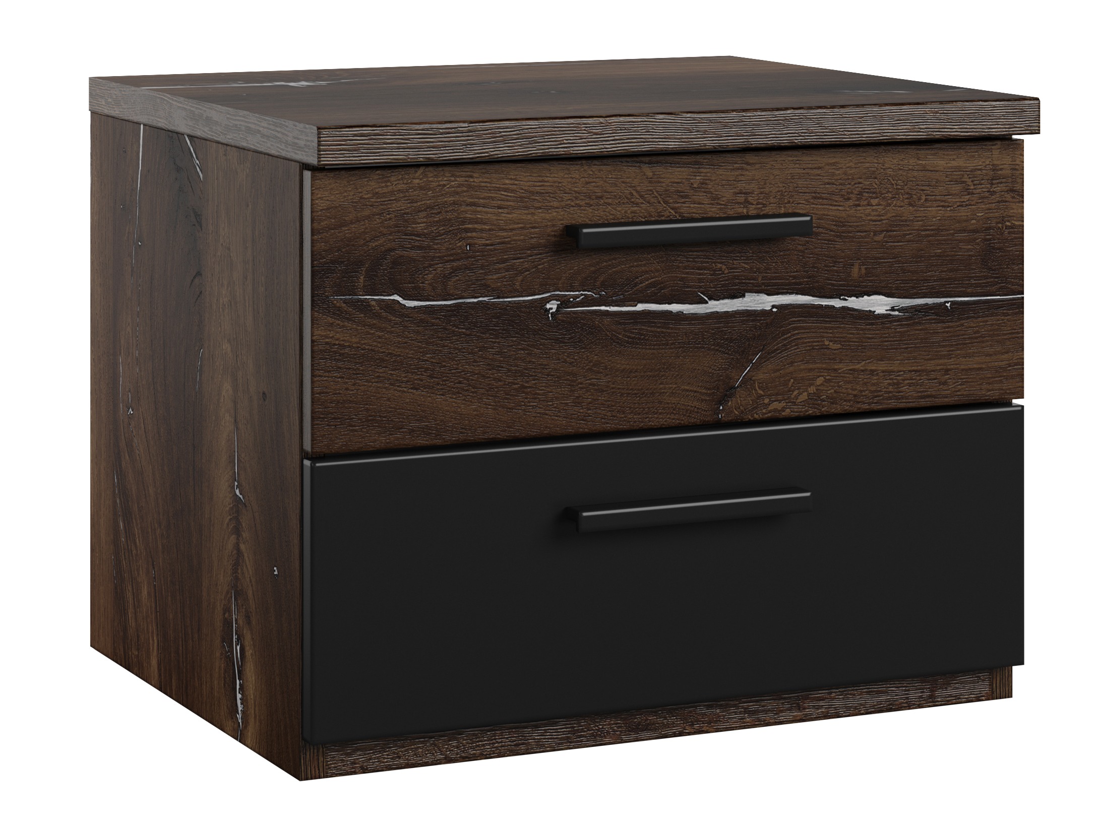 Noćni ormarić Felelie 101 (Tamus Flagstaf hrast + Srebro)