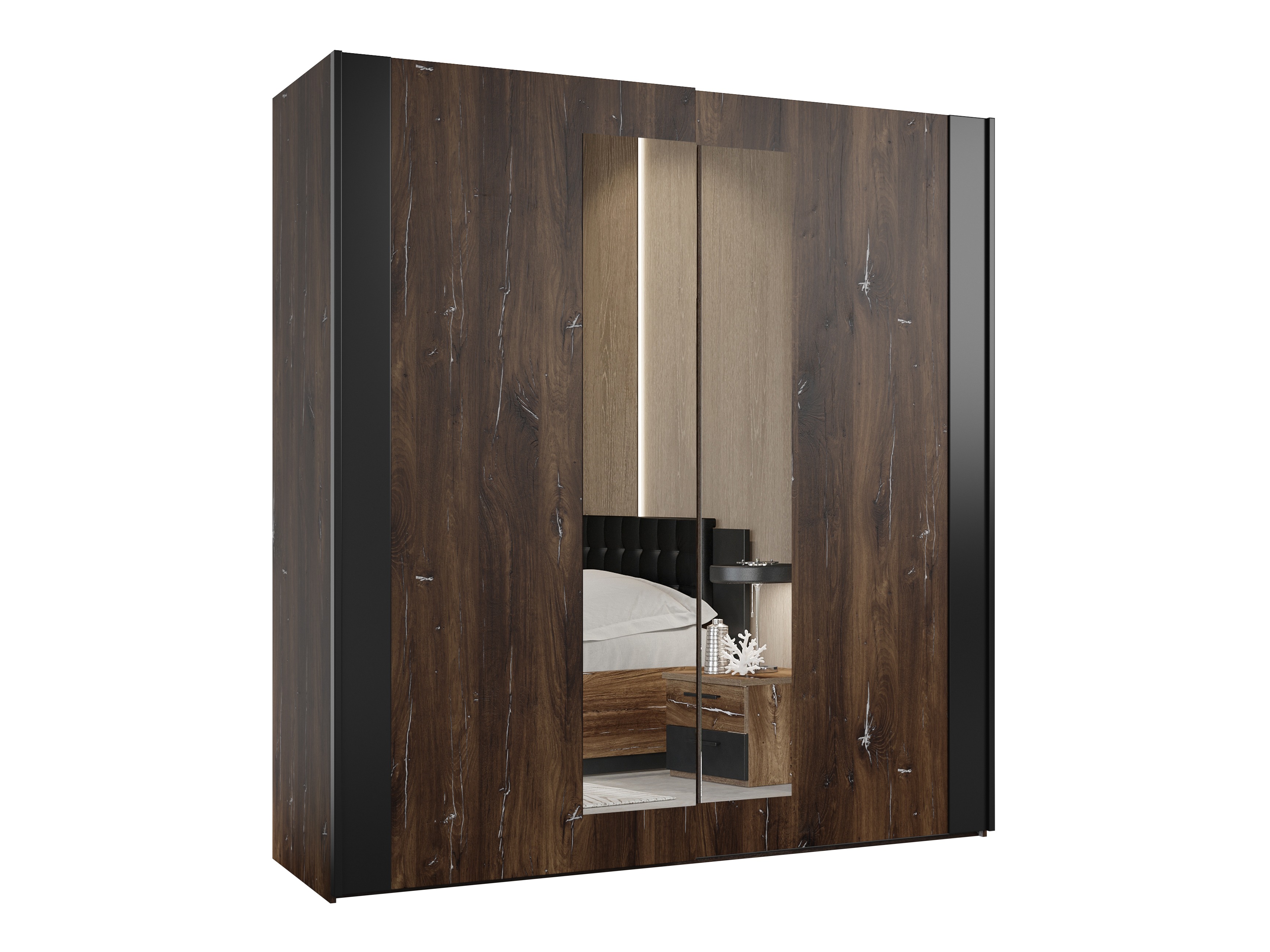 Ormar Felelie 100 (Tamni hrast Flagstaff + Srebrna)