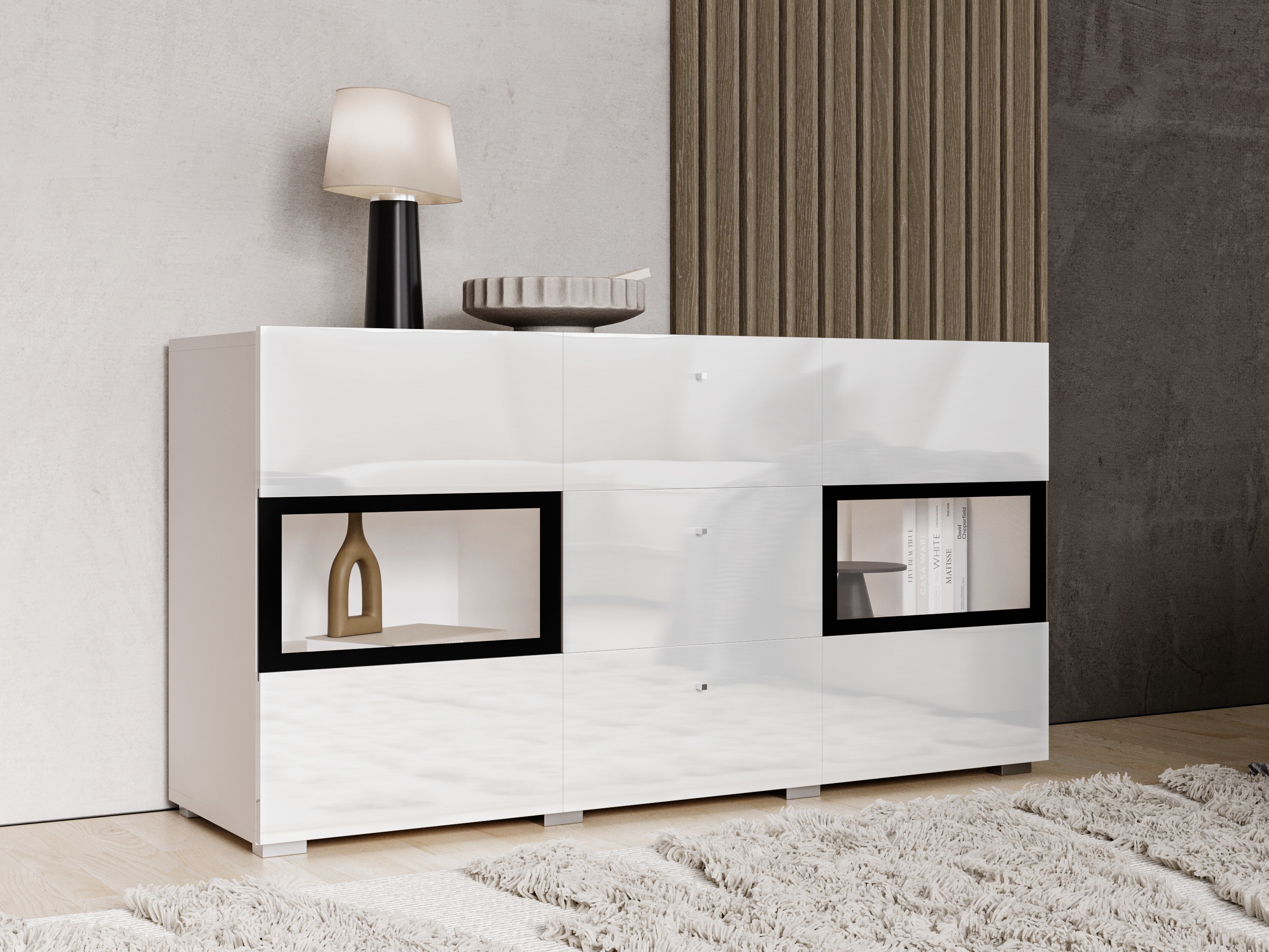 Komoda Serodeu 101 (Bijela + Sjajno bijela)