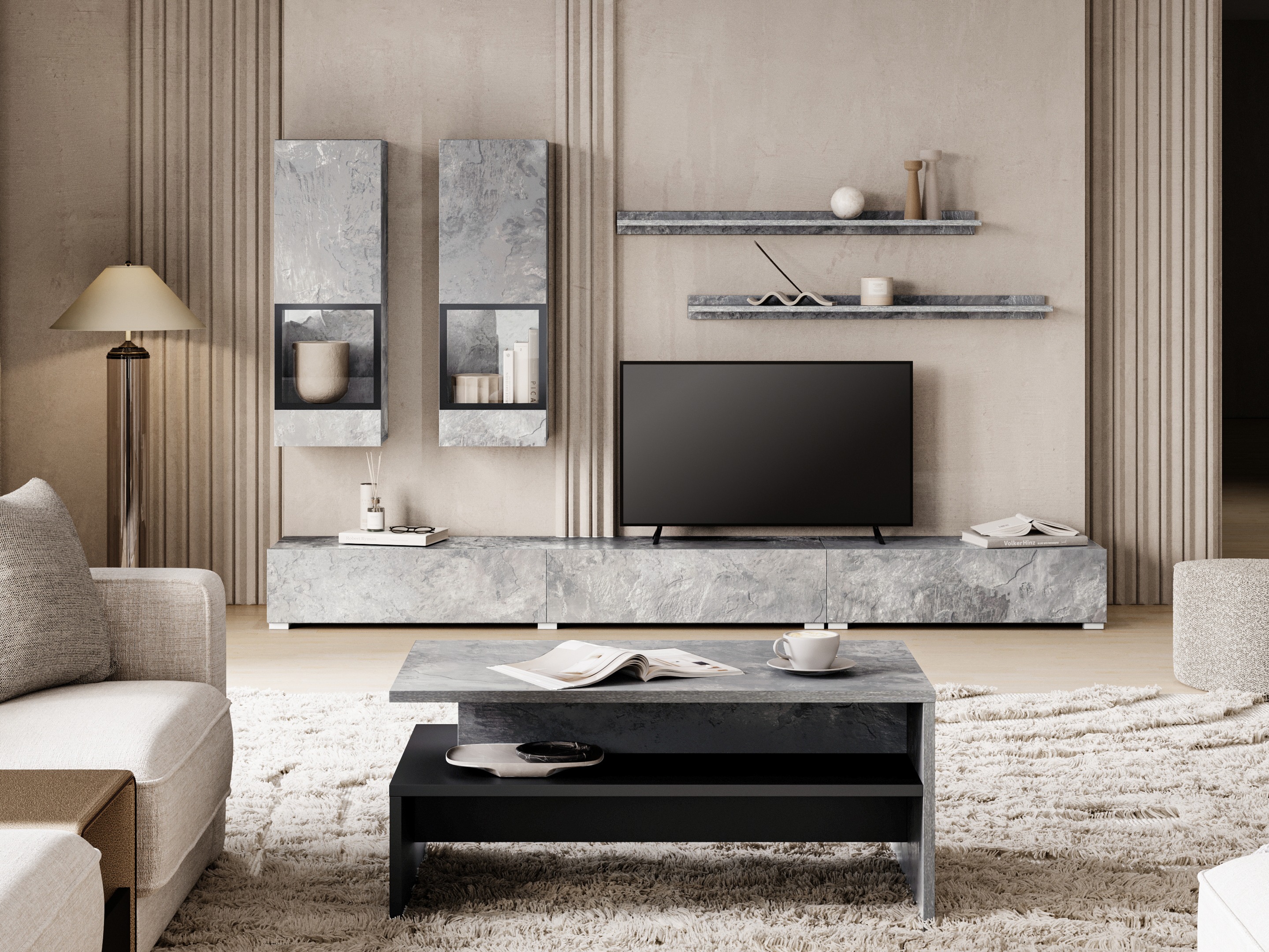 Set za dnevni boravak Serodeu 100 (Boja betona)