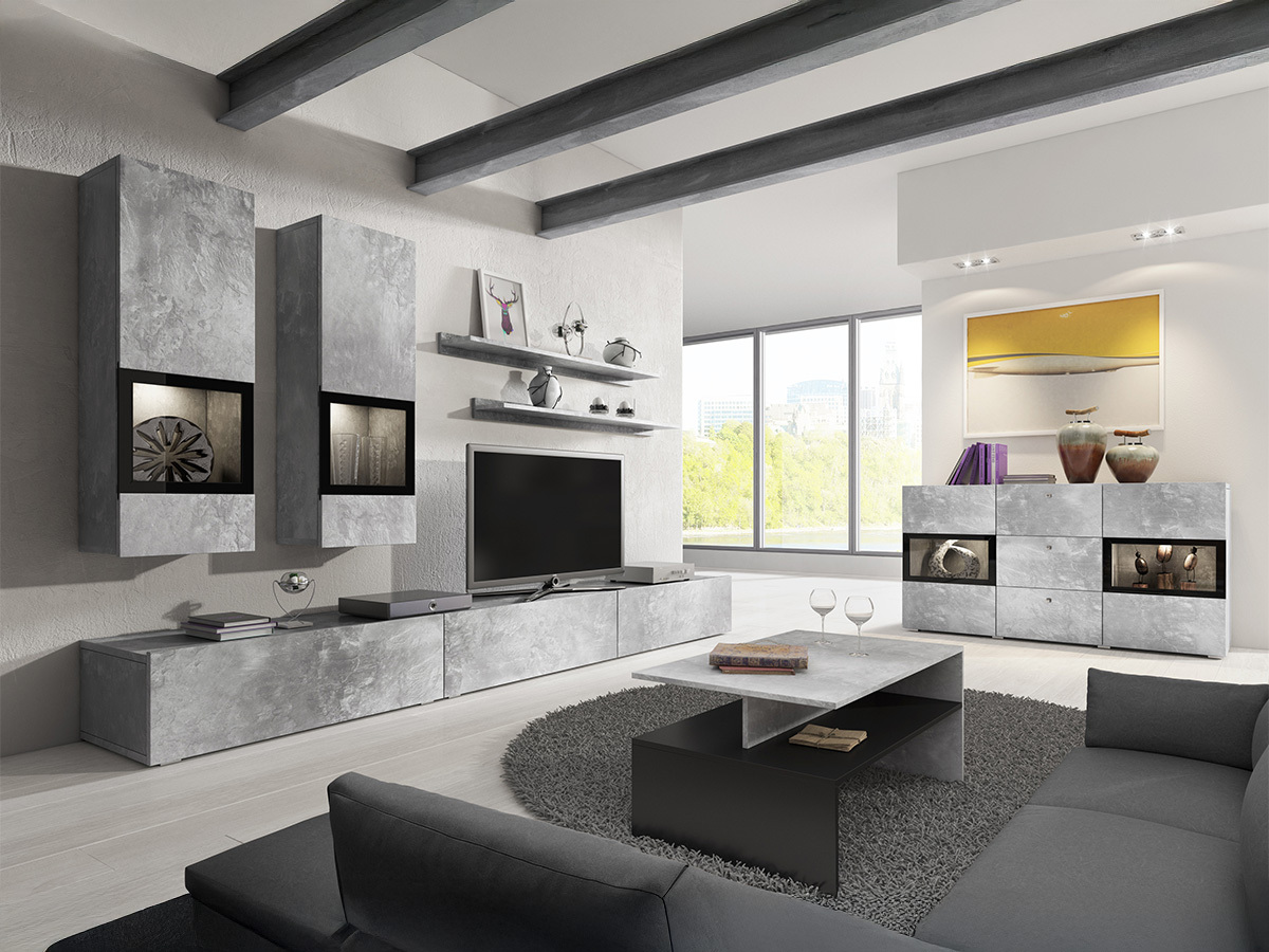 Set za dnevni boravak Serodeu 100 (Boja betona)