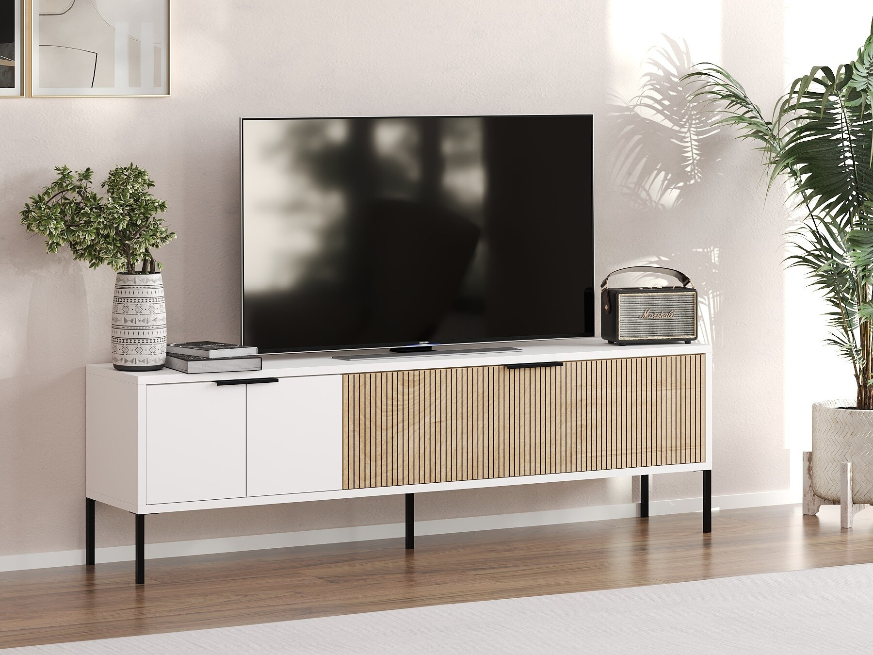 TV stol Kailua 2550 (Bijela + Hrast)