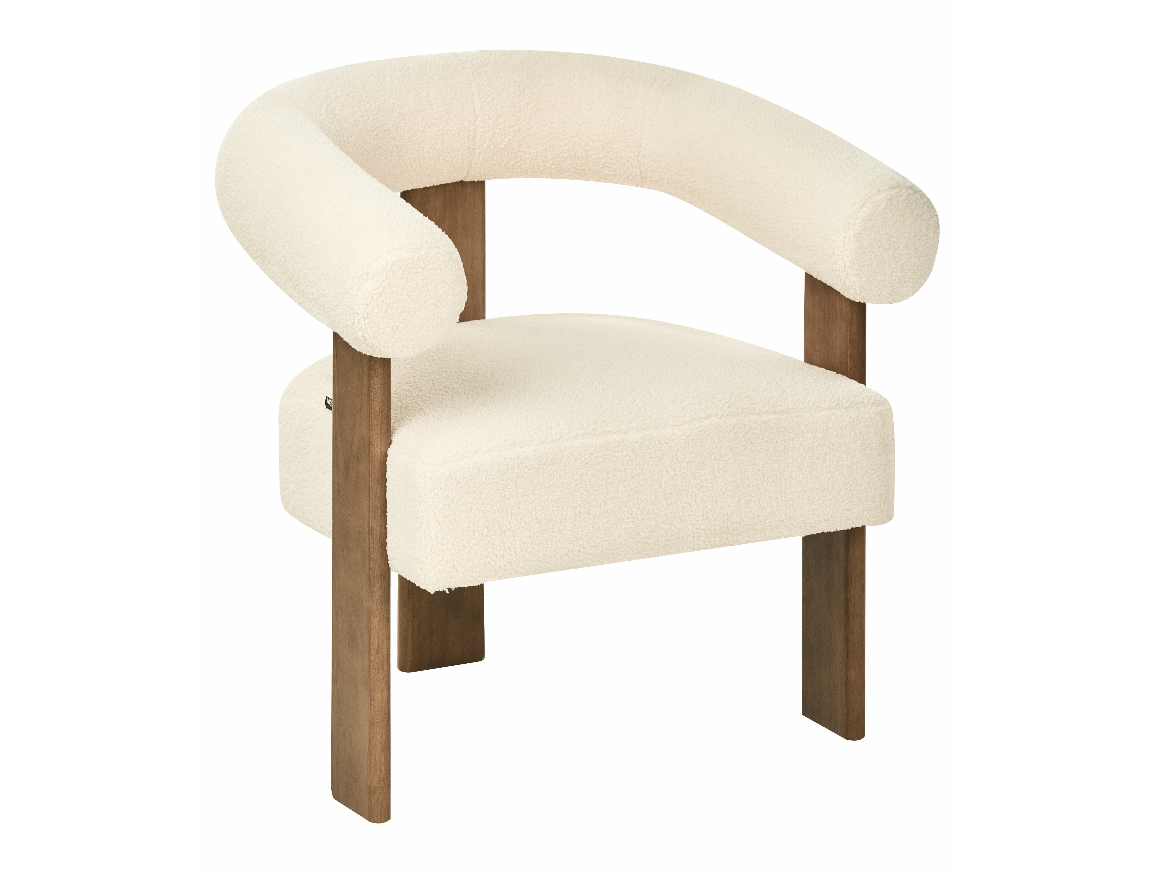 Fotelja Berwyn 2708 (Bijela + Tamno drvo)