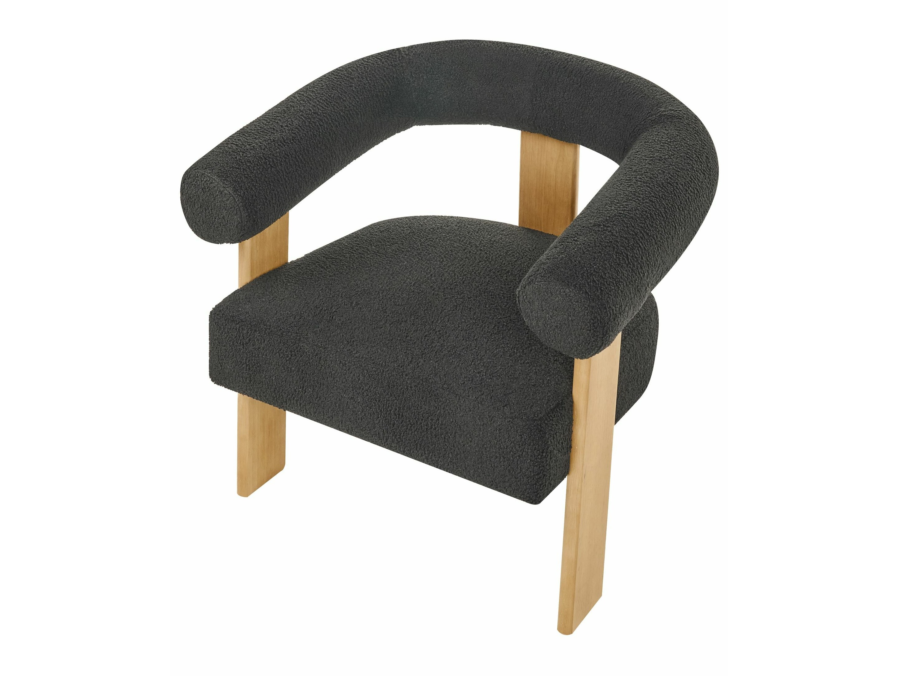 Fotelja Berwyn 2708 (Crna + Svijetlo drvo)