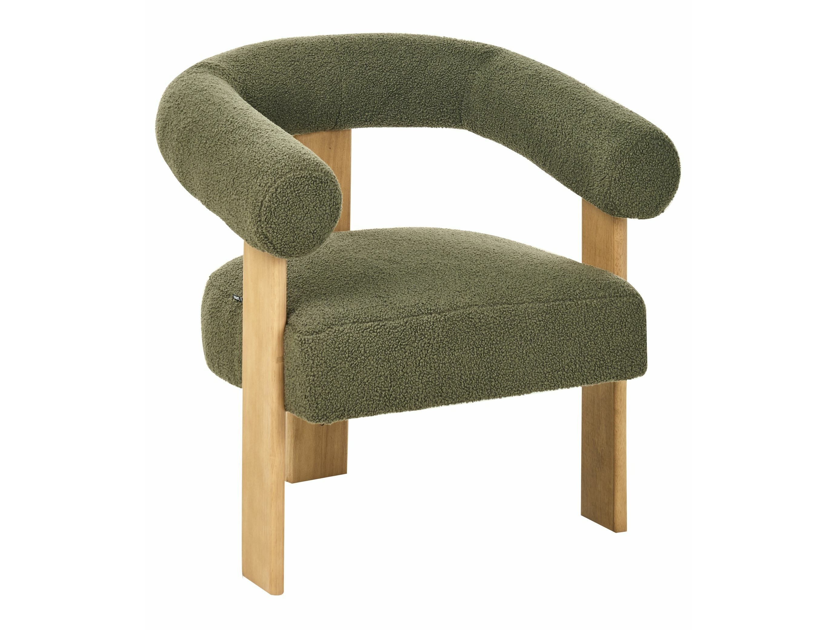 Fotelja Berwyn 2708 (Zelena + Svijetlo drvo)