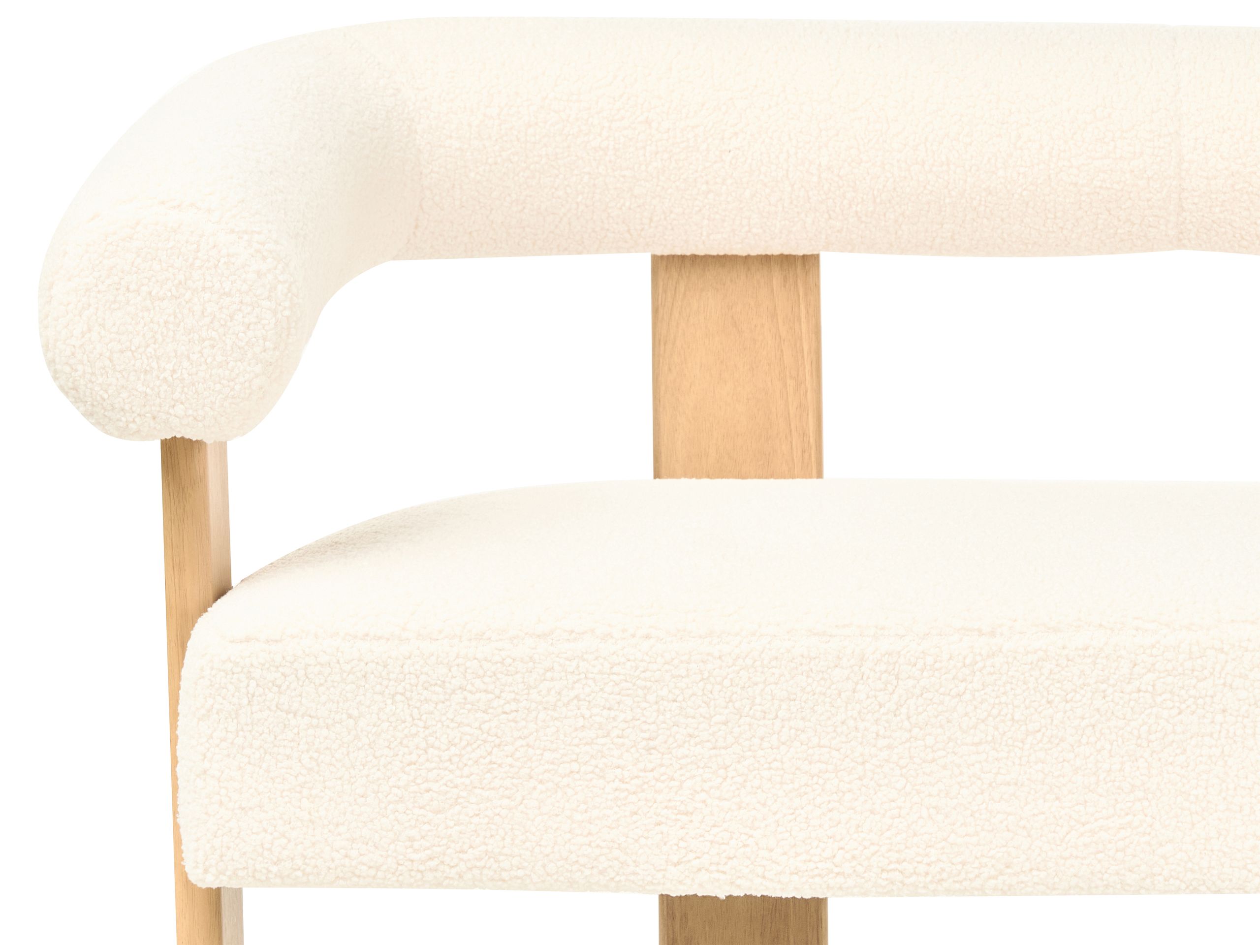 Tapecirana klupa Berwyn 2709 (Bijela + Svijetlo drvo)