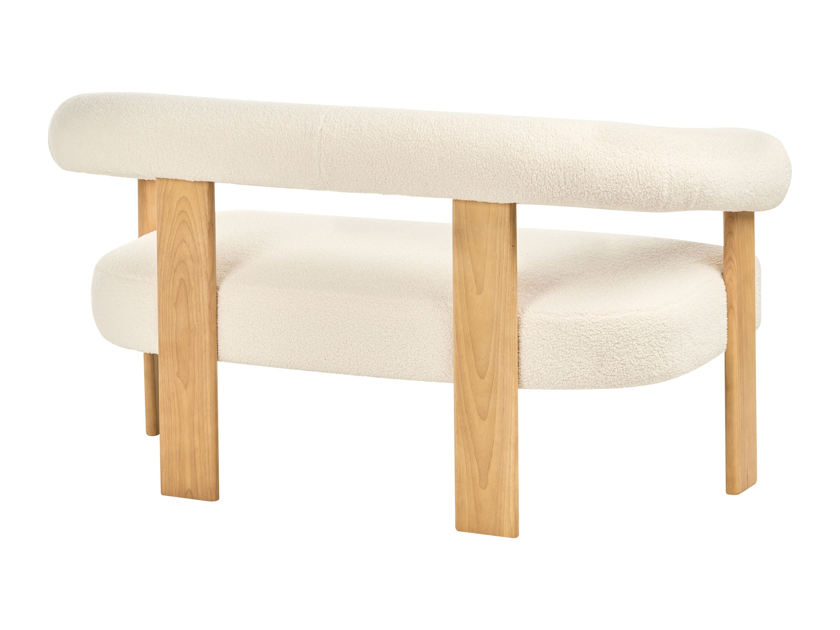 Tapecirana klupa Berwyn 2709 (Bijela + Svijetlo drvo)