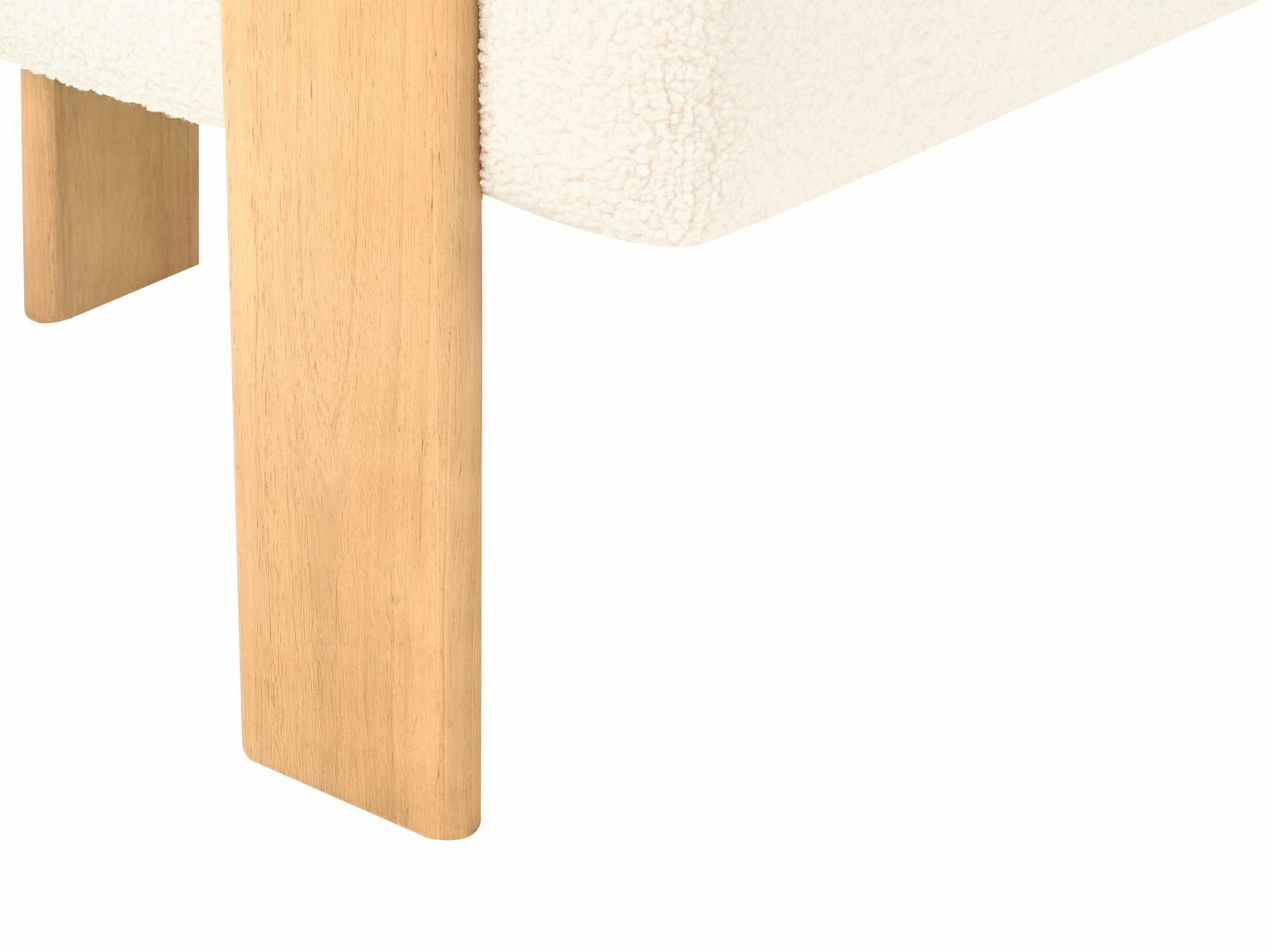 Tapecirana klupa Berwyn 2709 (Bijela + Svijetlo drvo)