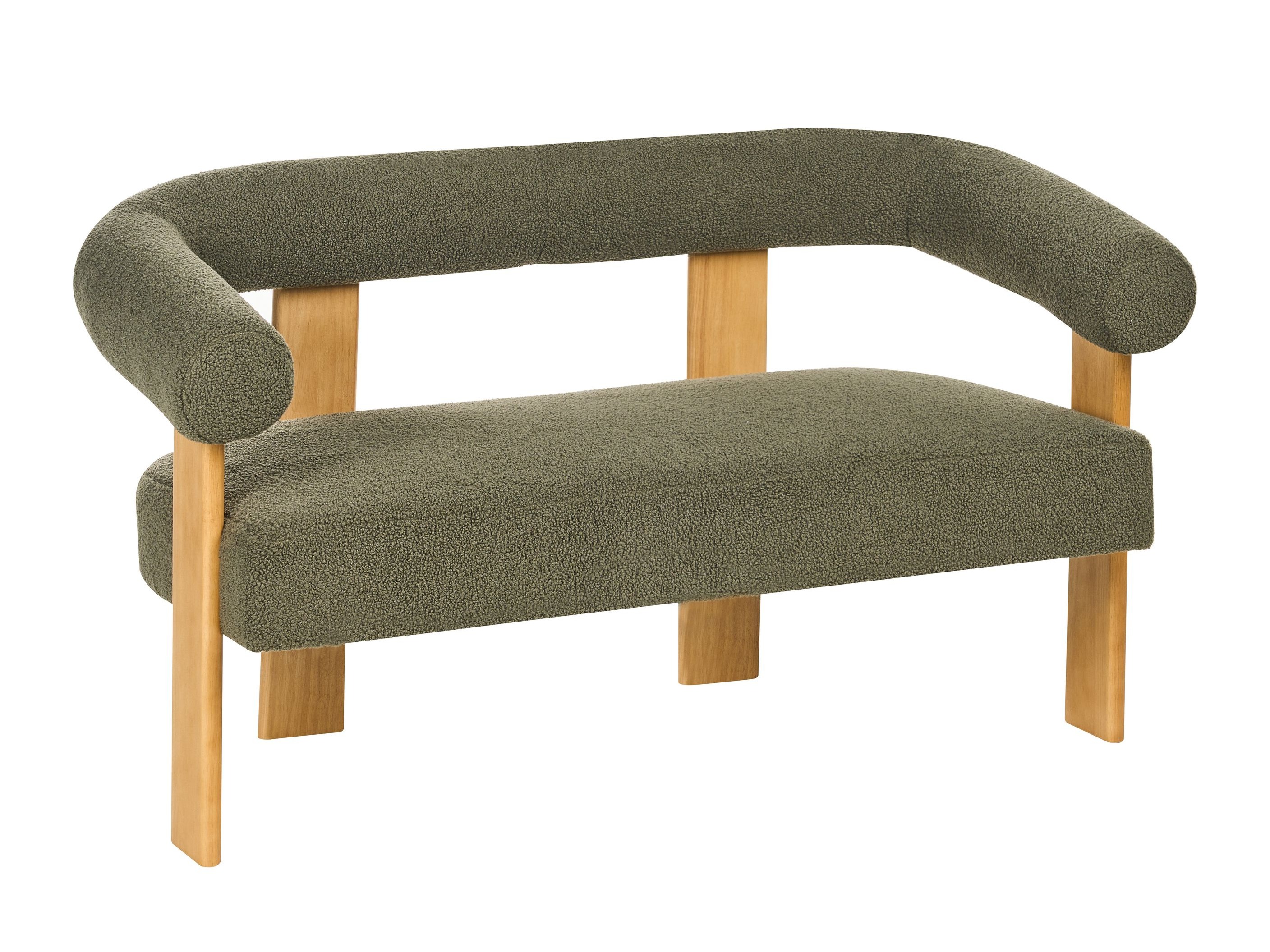 Tapecirana klupa Berwyn 2709 (Zelena + Svijetlo drvo)